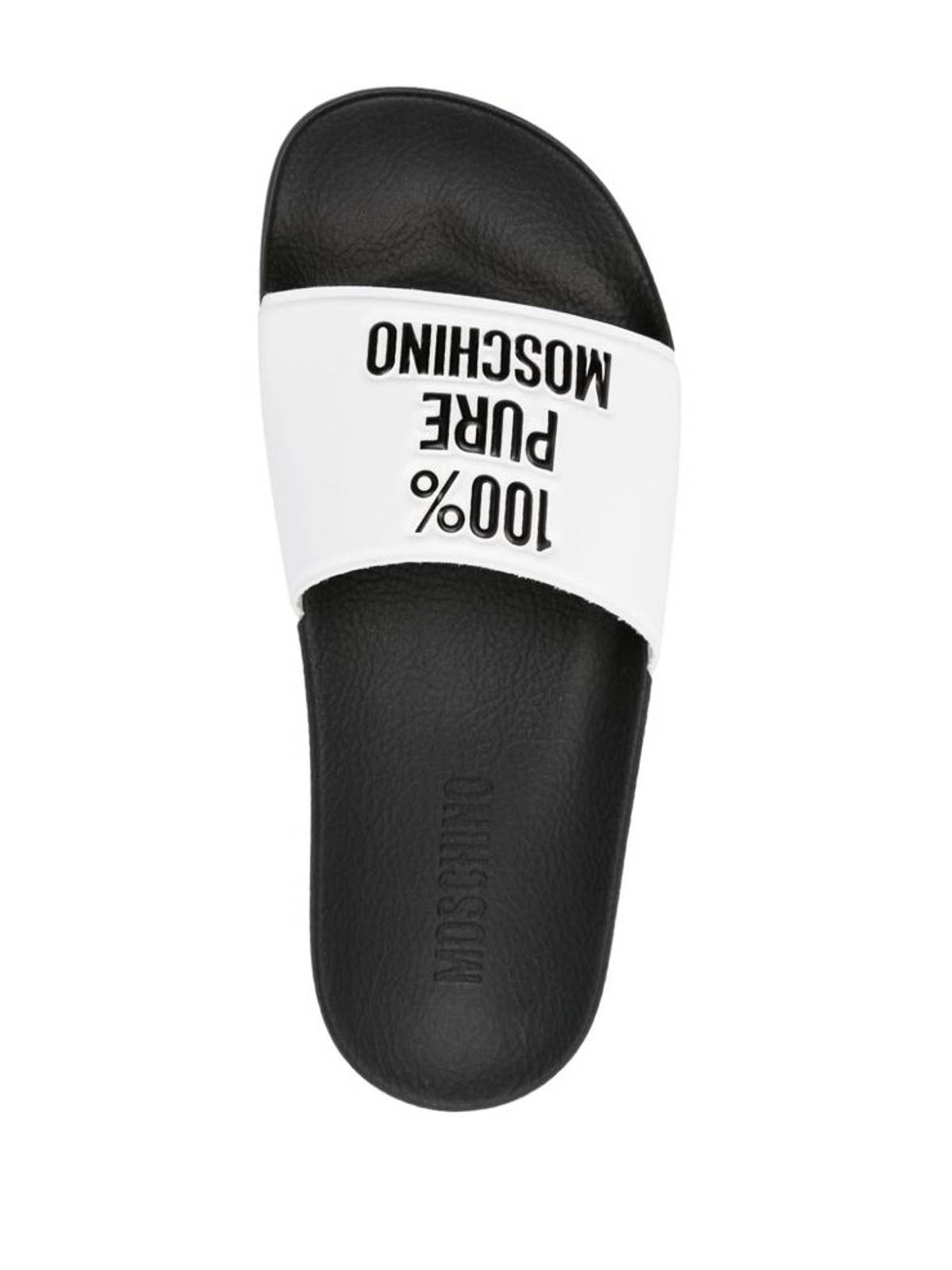 Shop Moschino Black White Faux Grained Texture Sandals