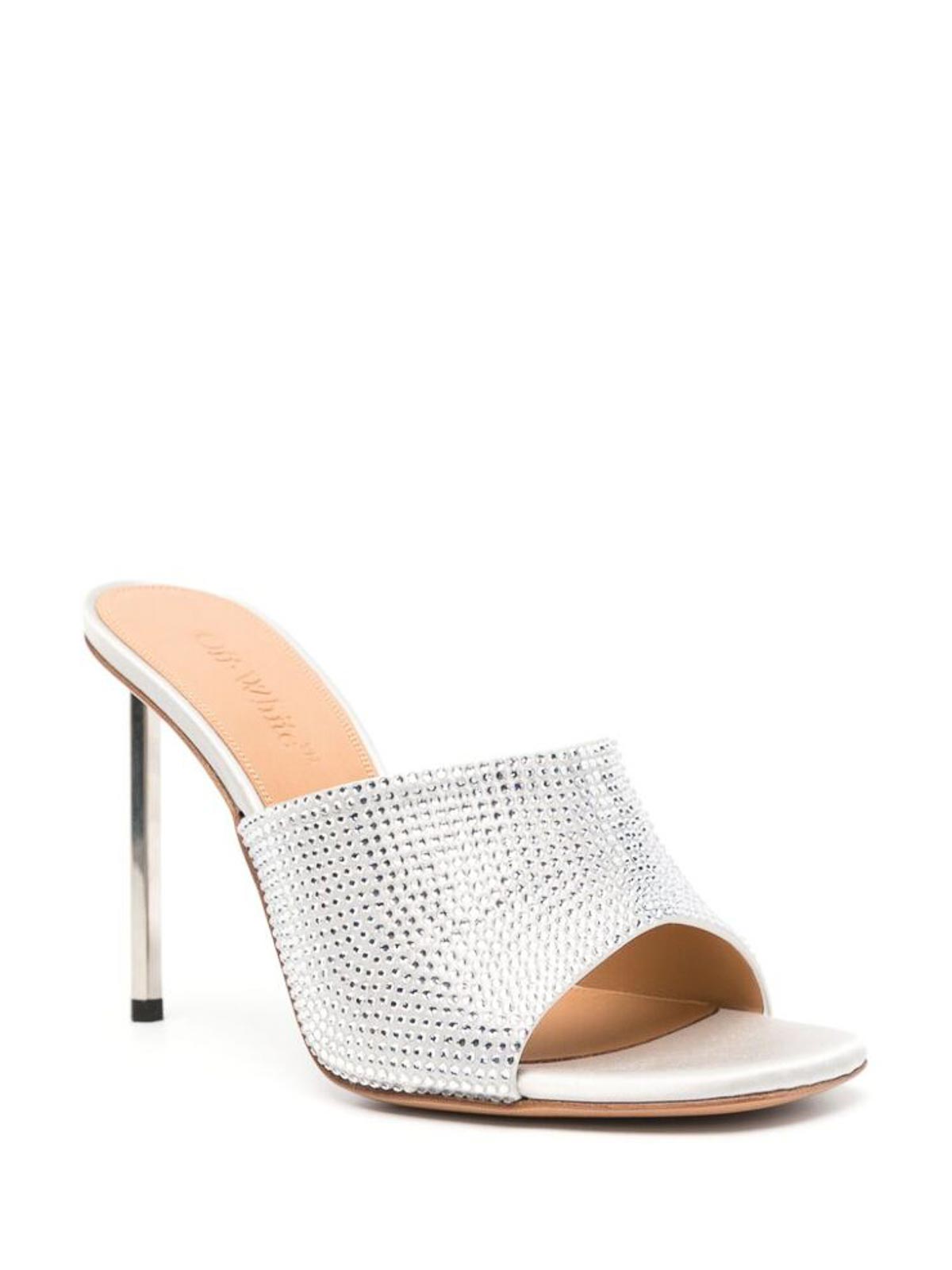 Shop Off-white Stiletto Heeled Sandals In Grey