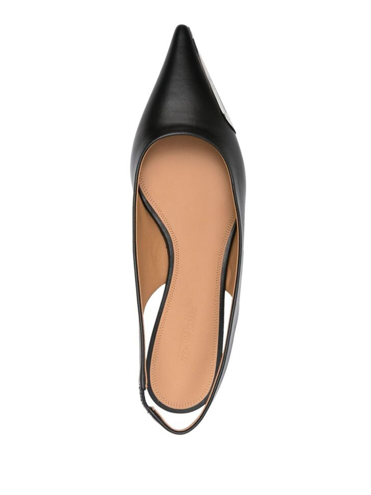 Shop Off-white Black Pointed Toe Slingback Sandals