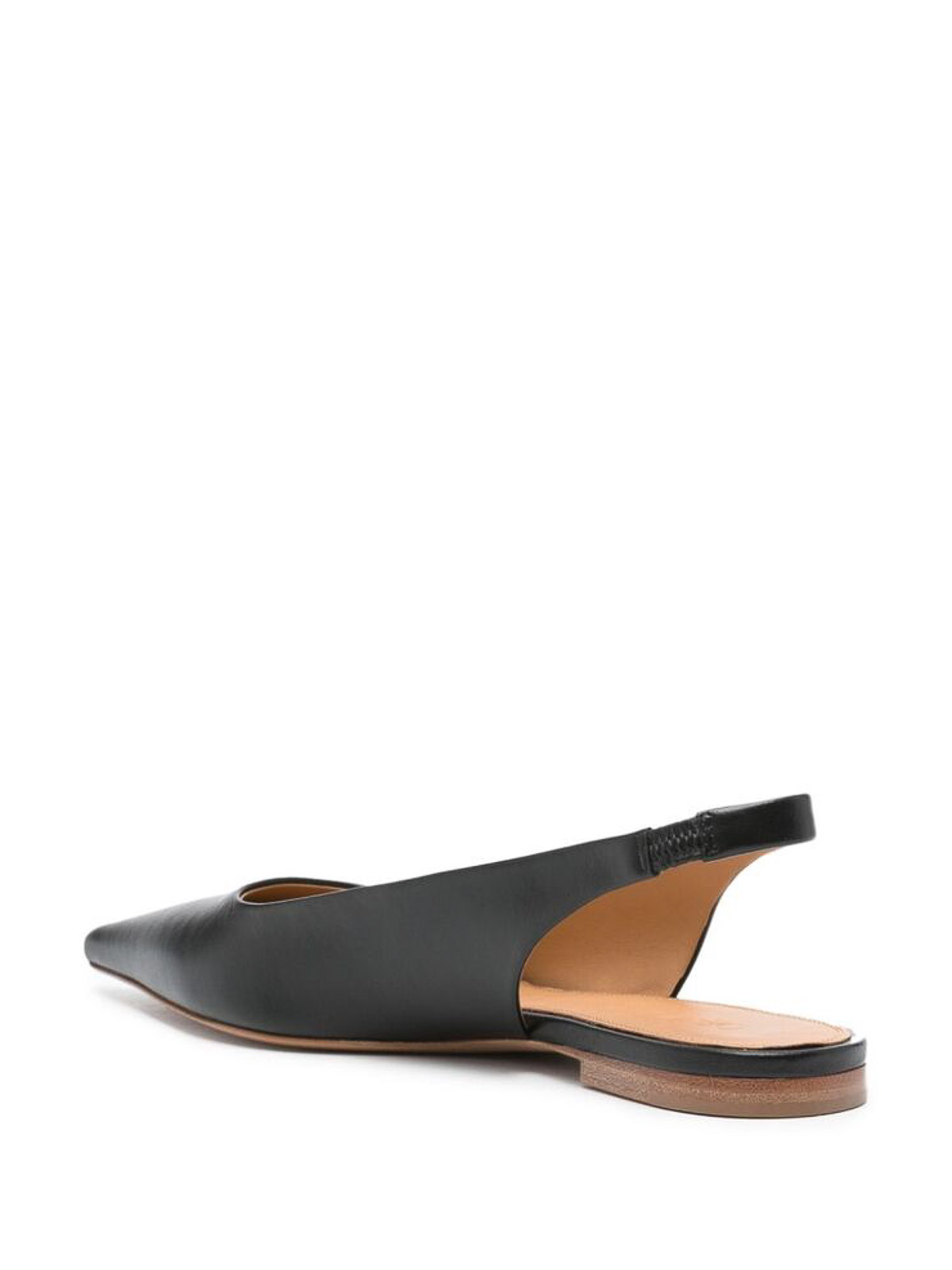 Shop Off-white Black Pointed Toe Slingback Sandals