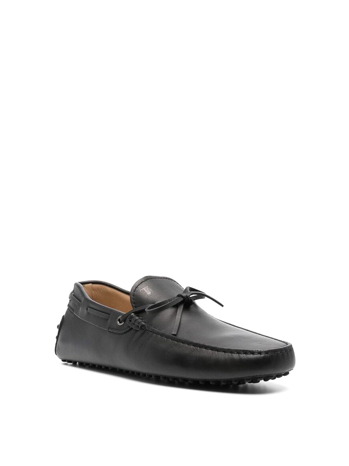 Shop Tod's Bow Detailed Loafers In Black