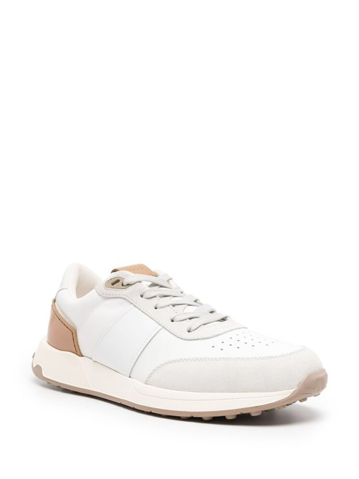 Shop Tod's Panelled Sneakers In White
