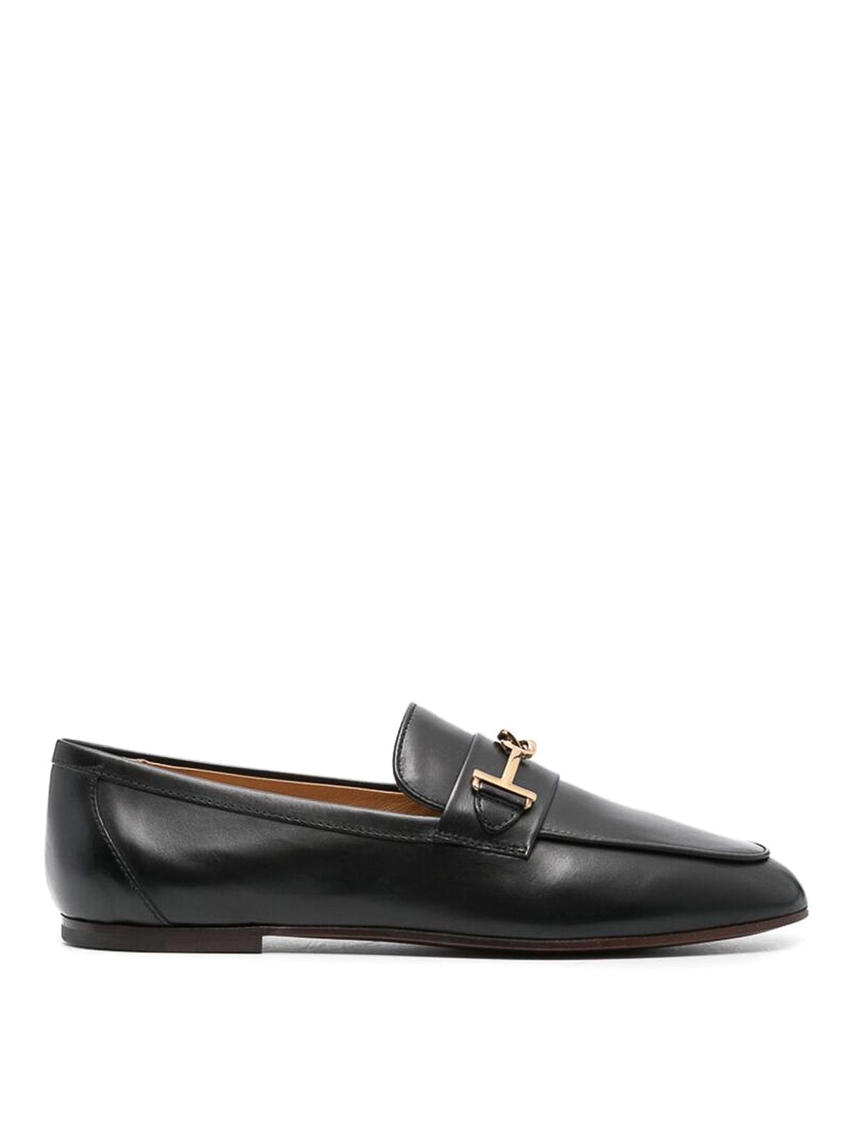 Shop Tod's Black Decorative Buckle Loafers