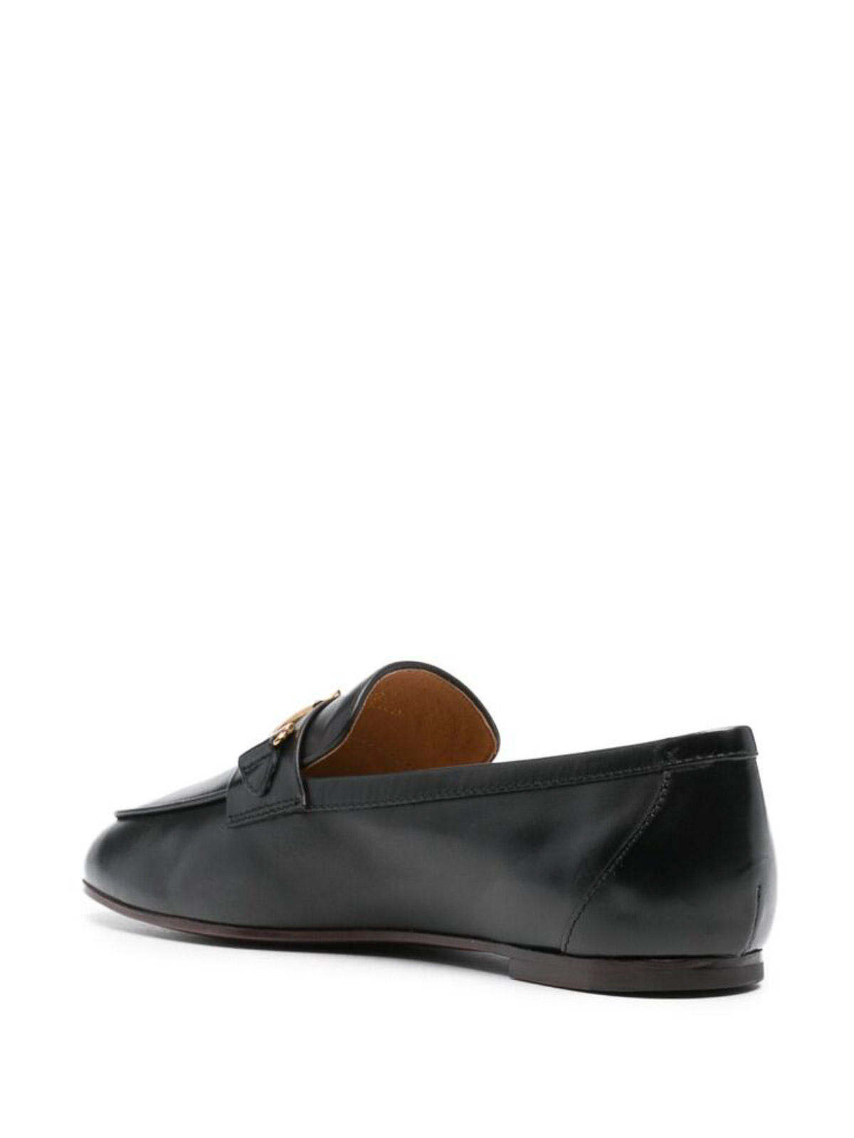 Shop Tod's Black Decorative Buckle Loafers
