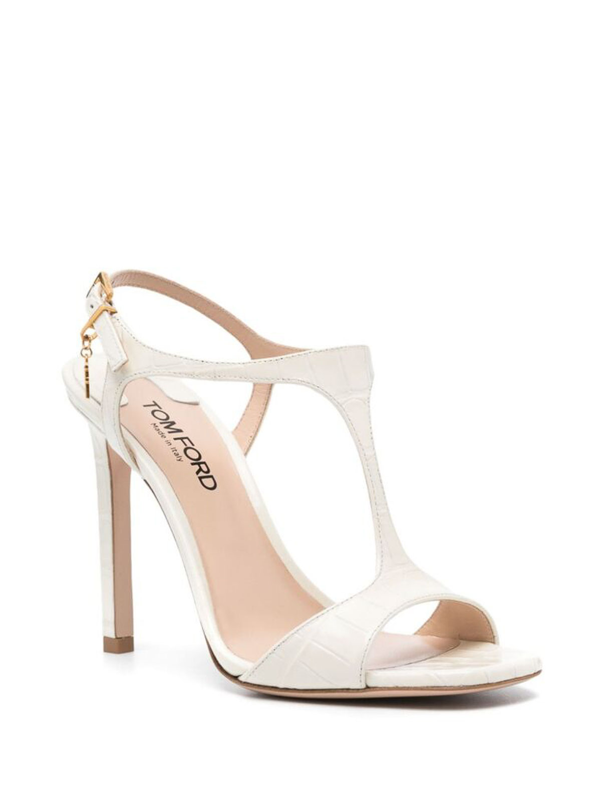 Shop Tom Ford Stiletto Heeled Sandals In White