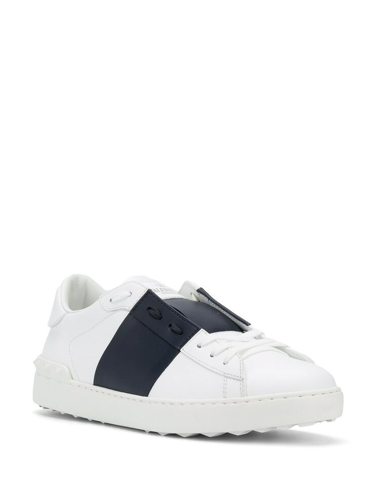 Shop Valentino Leather Sneakers In White