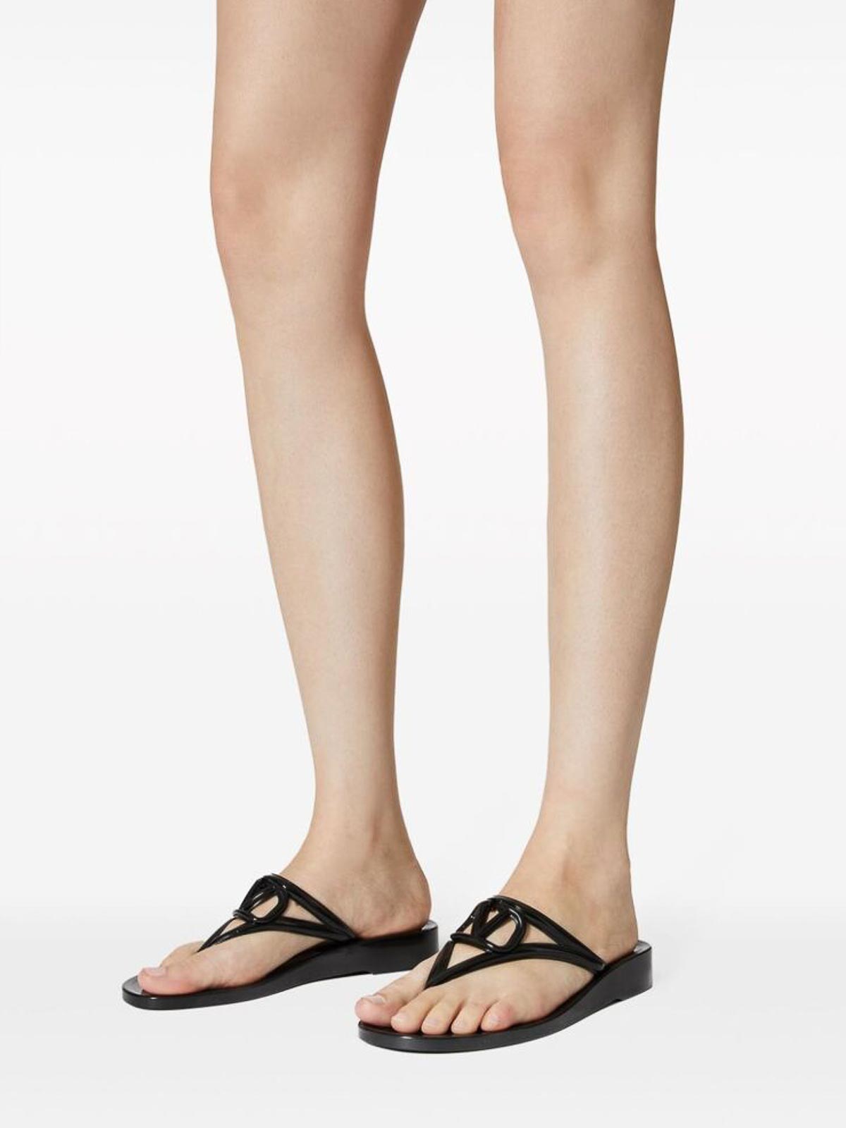 Shop Valentino Black Ready-to-wear Thong Sandals