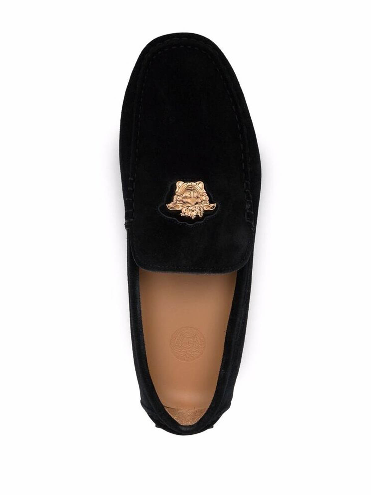 Shop Versace Black Medusa Head Loafers