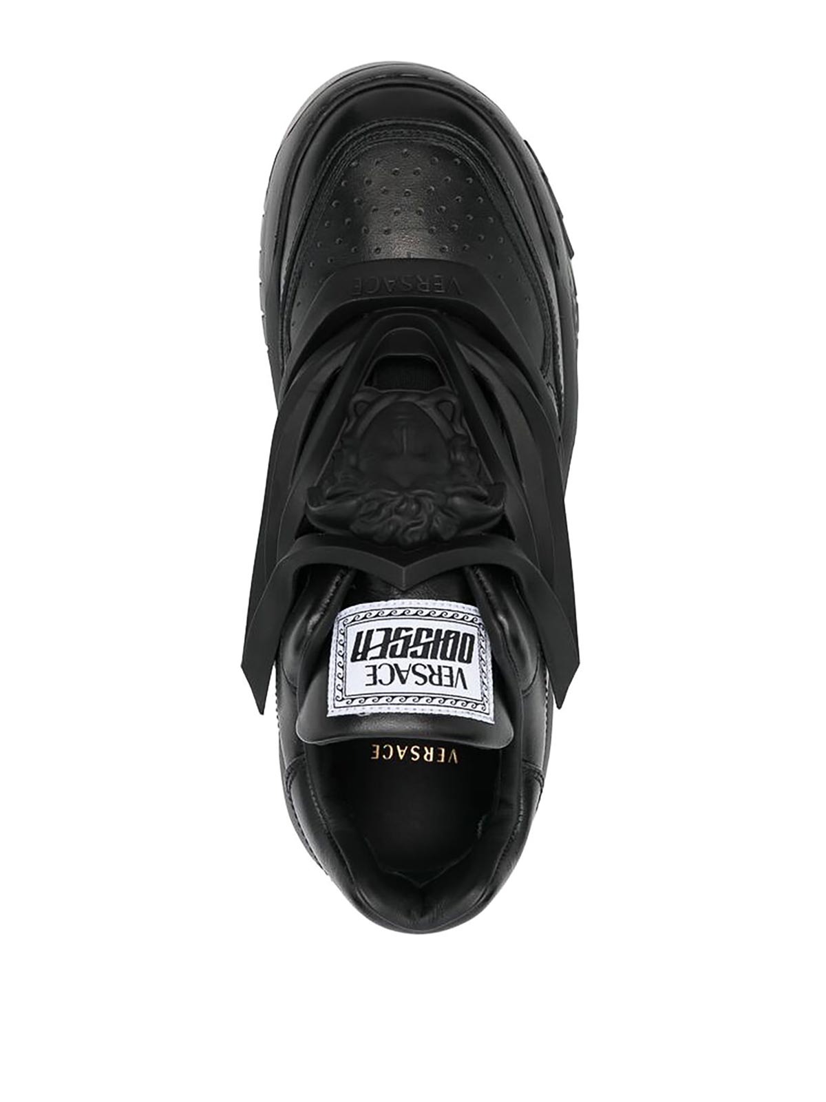 Shop Versace Black Odissea Chunky Sneakers