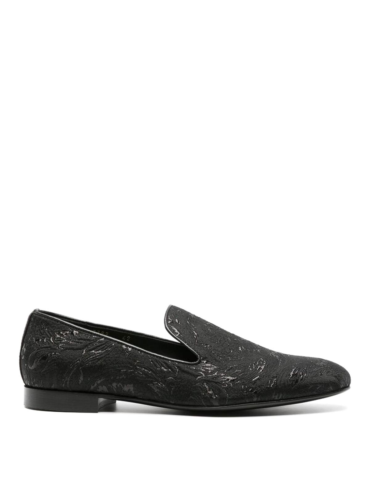 Versace Jacquard Loafers In Black