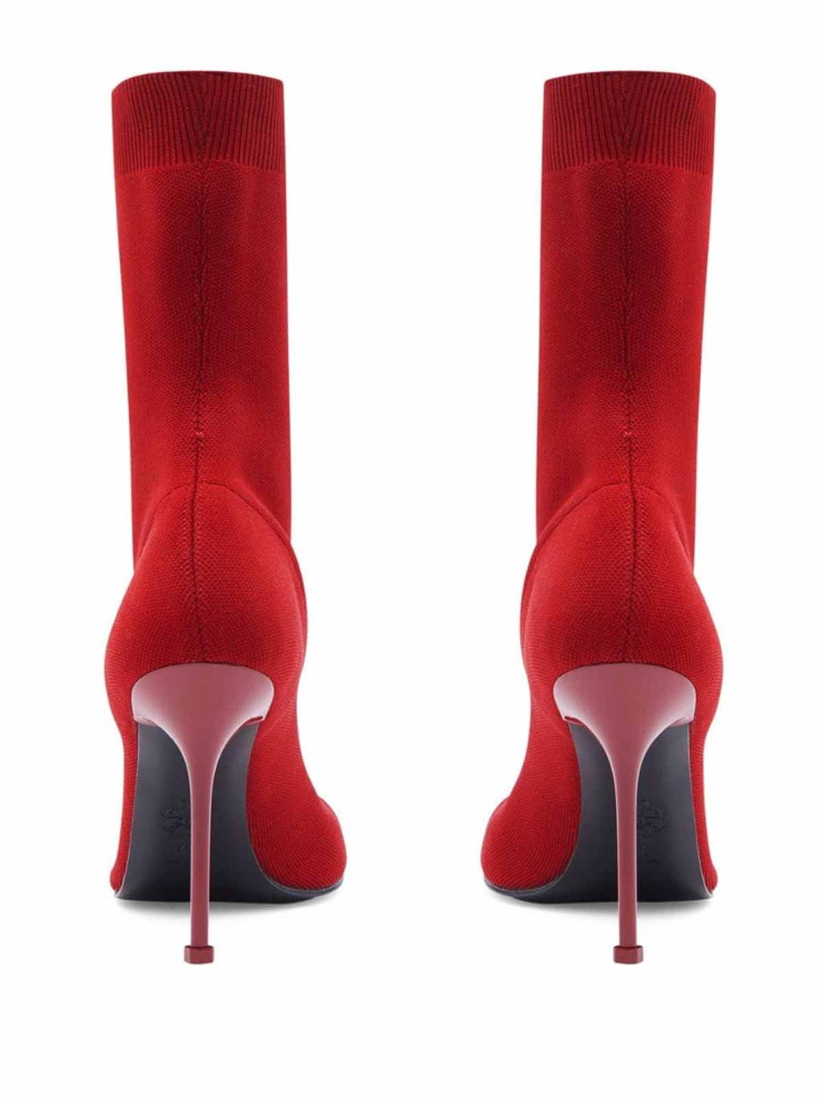 Shop Alexander Mcqueen Knit 90mm Boots In Red