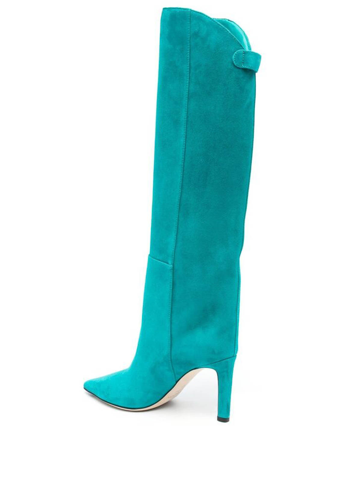 Shop Jimmy Choo Turquoise Blue-green Alizze Mm Knee Boots
