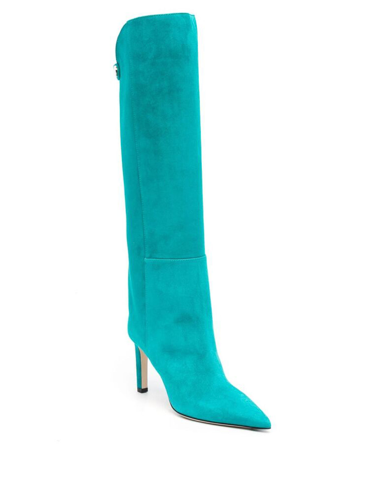 Shop Jimmy Choo Turquoise Blue-green Alizze Mm Knee Boots
