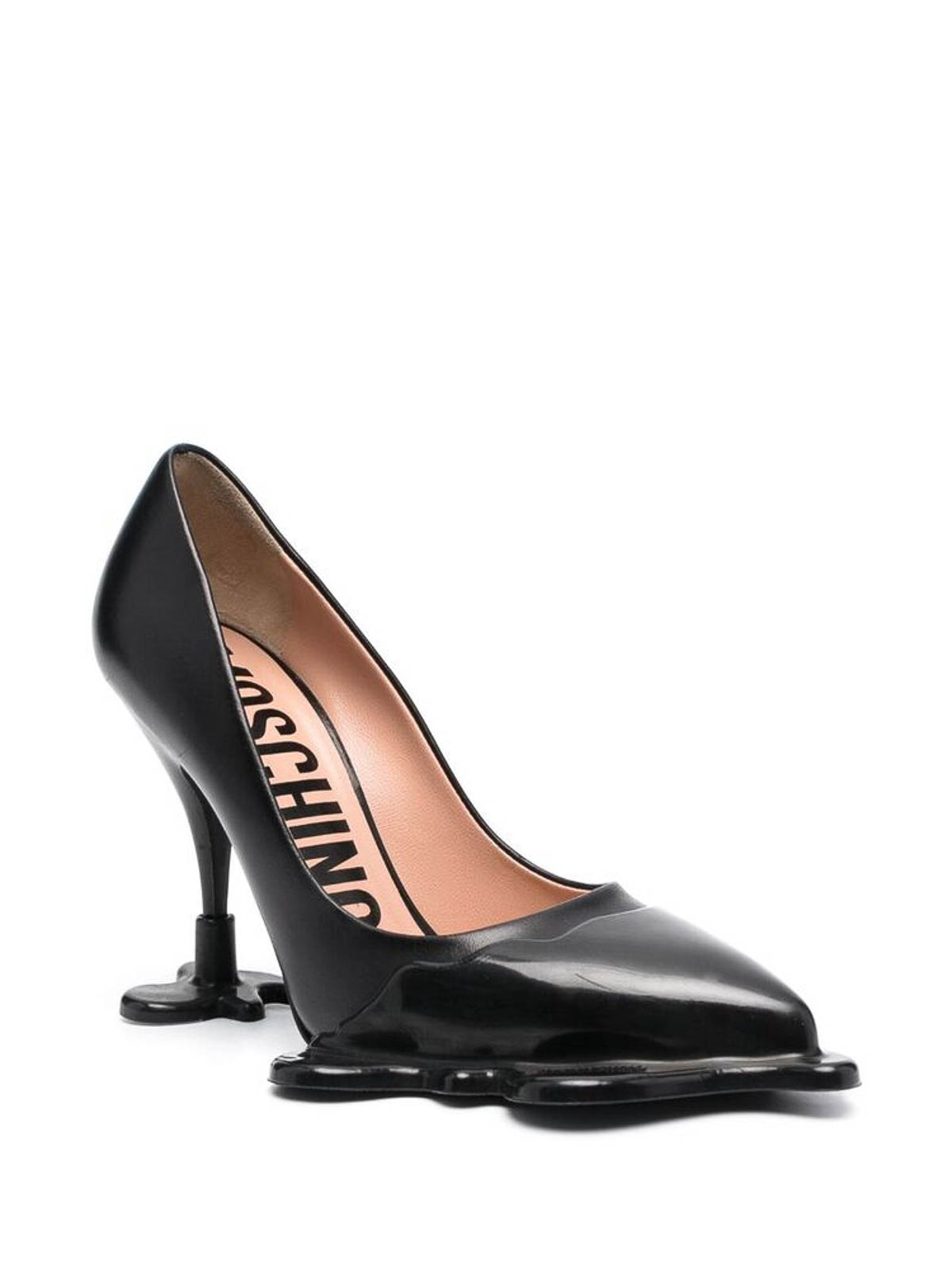 Shop Moschino Sculpted Pumps In Black