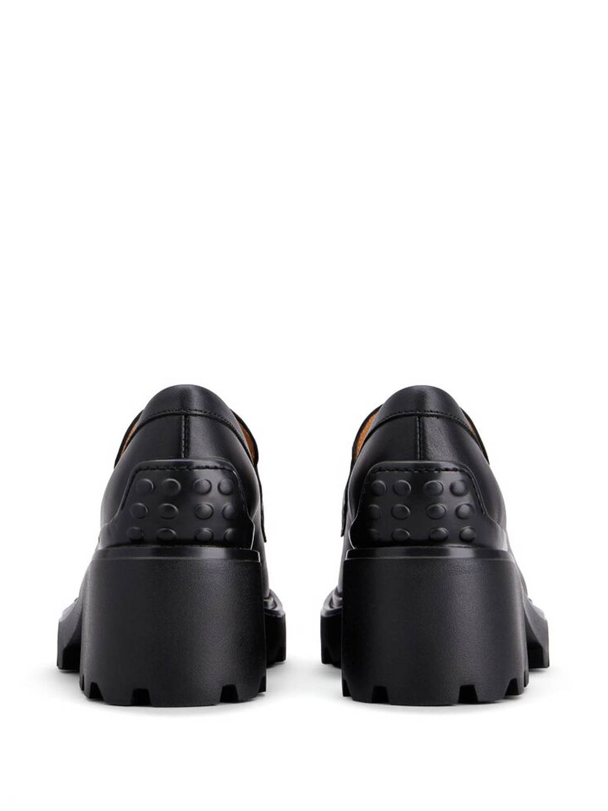 Shop Tod's Logobuckle Loafers In Black