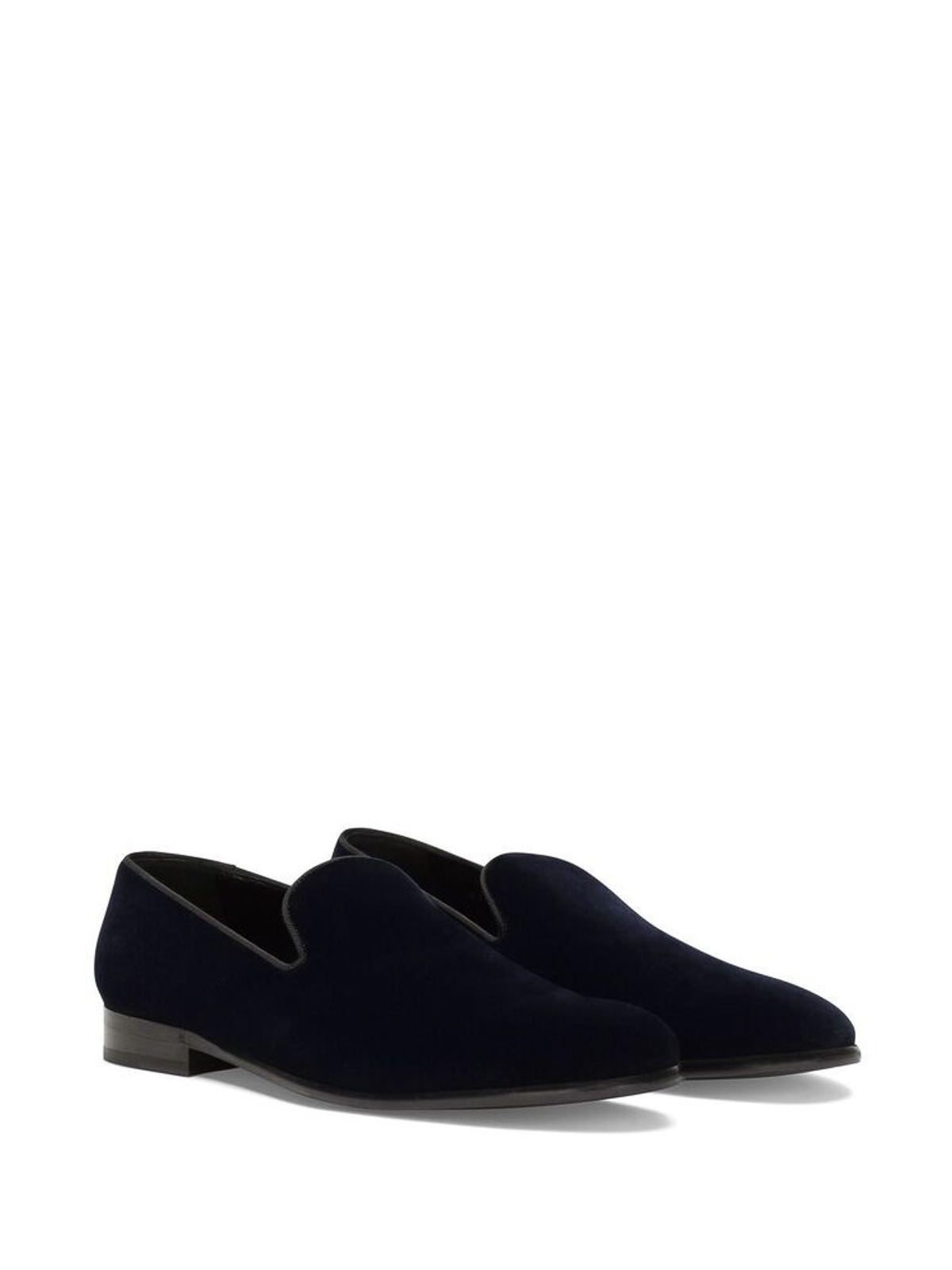 Shop Dolce & Gabbana Velvet Slippers In Blue