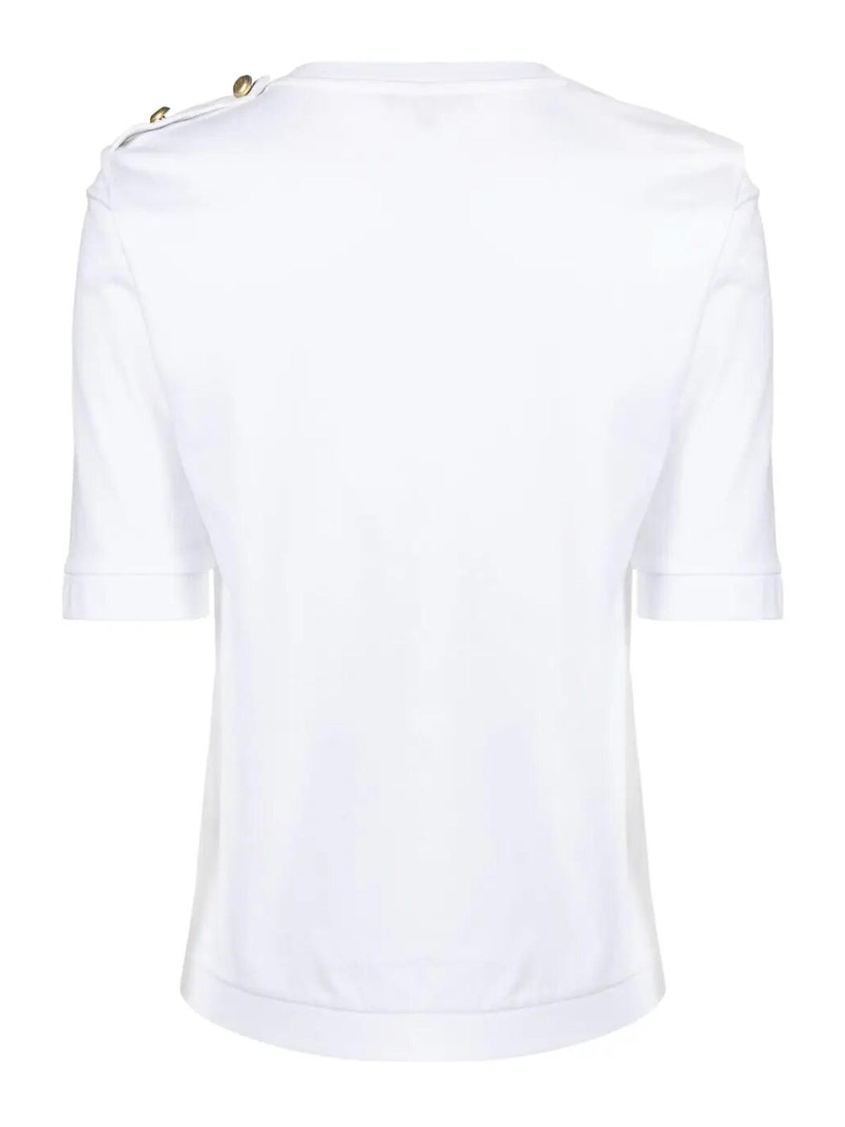 Shop Fay Buttoned Tee In White