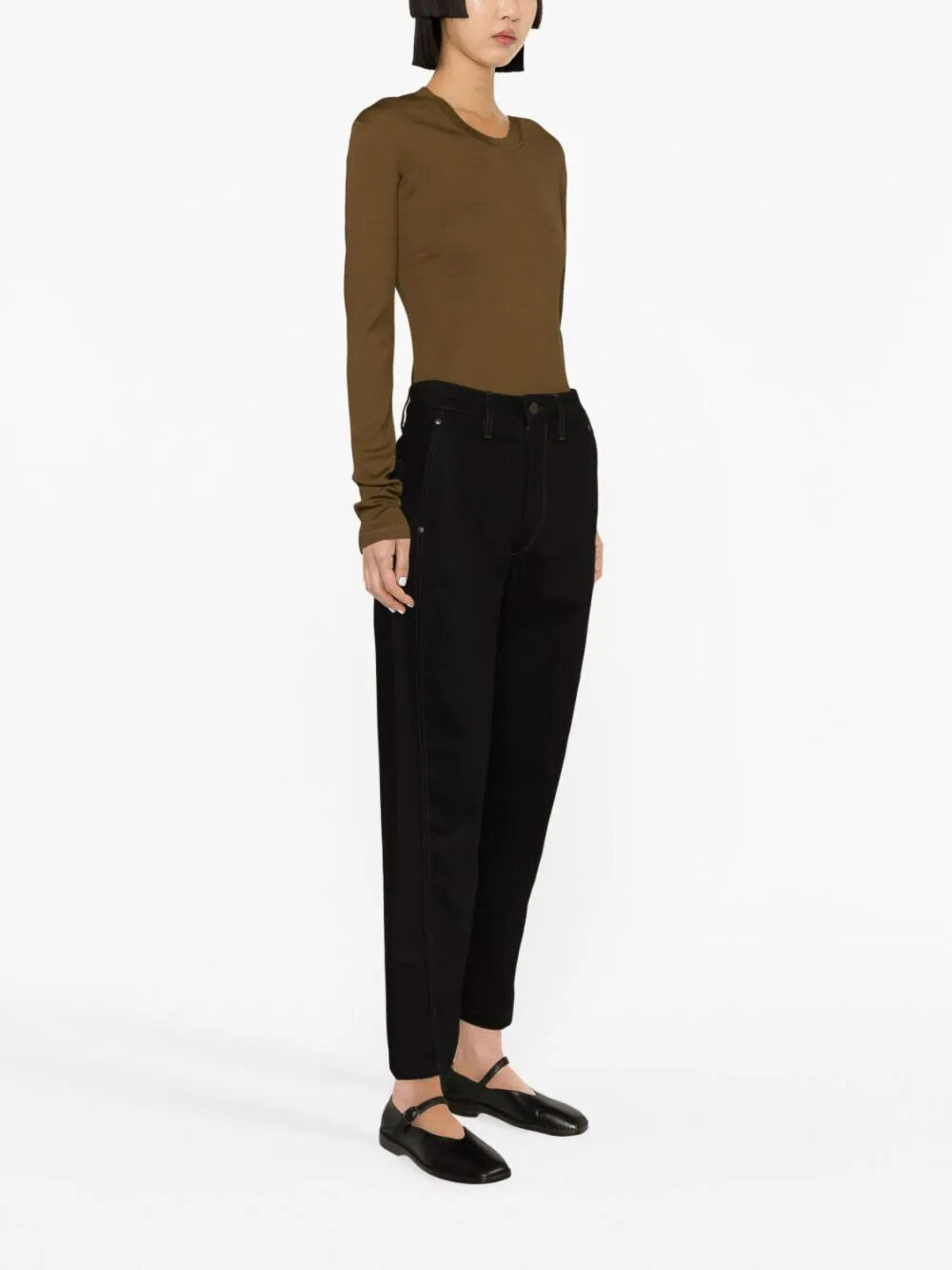 Shop Lemaire Straight Fit Highrise Jeans In Black