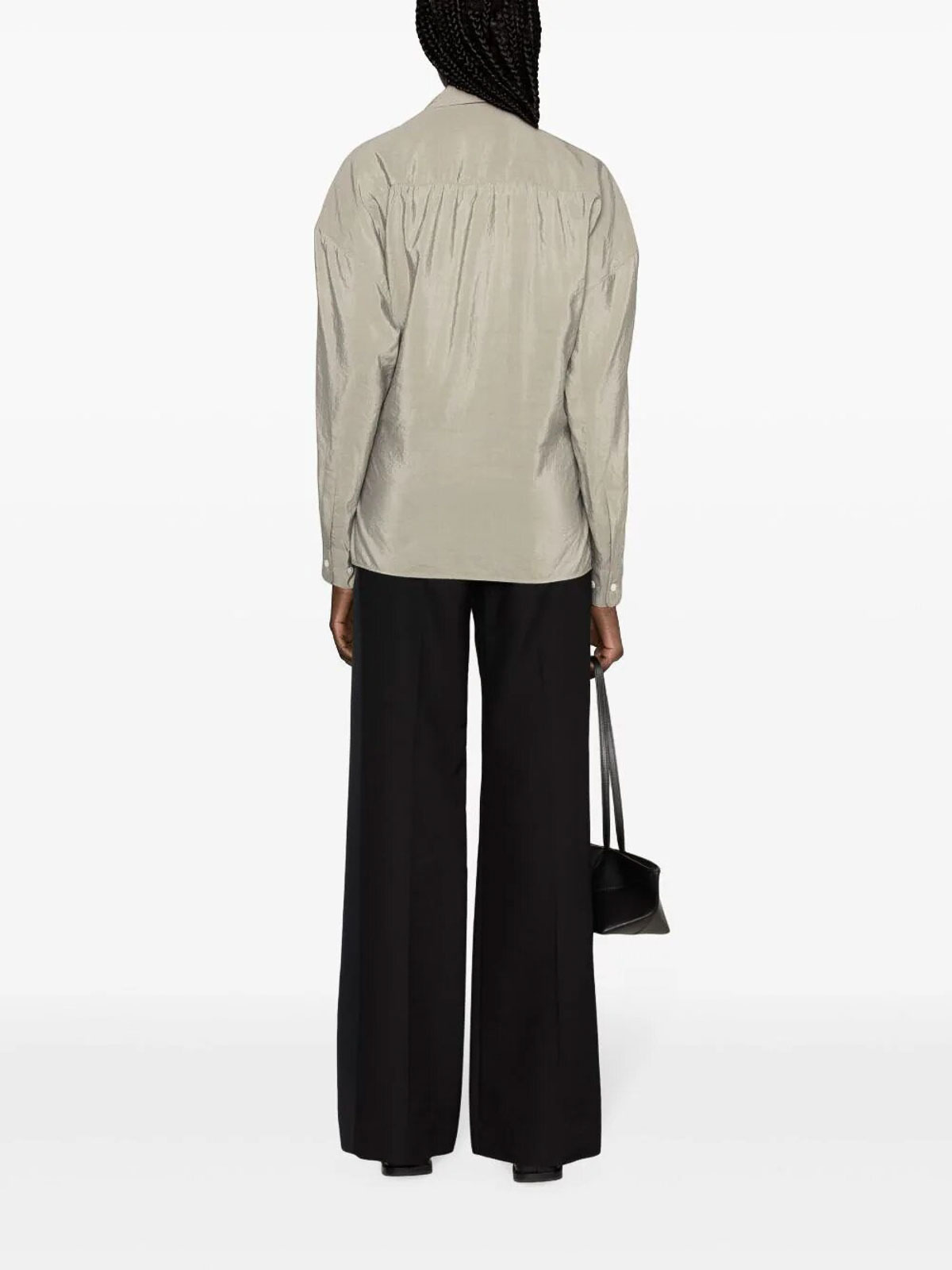 Shop Lemaire Long Asymmetrical Shirt In Grey