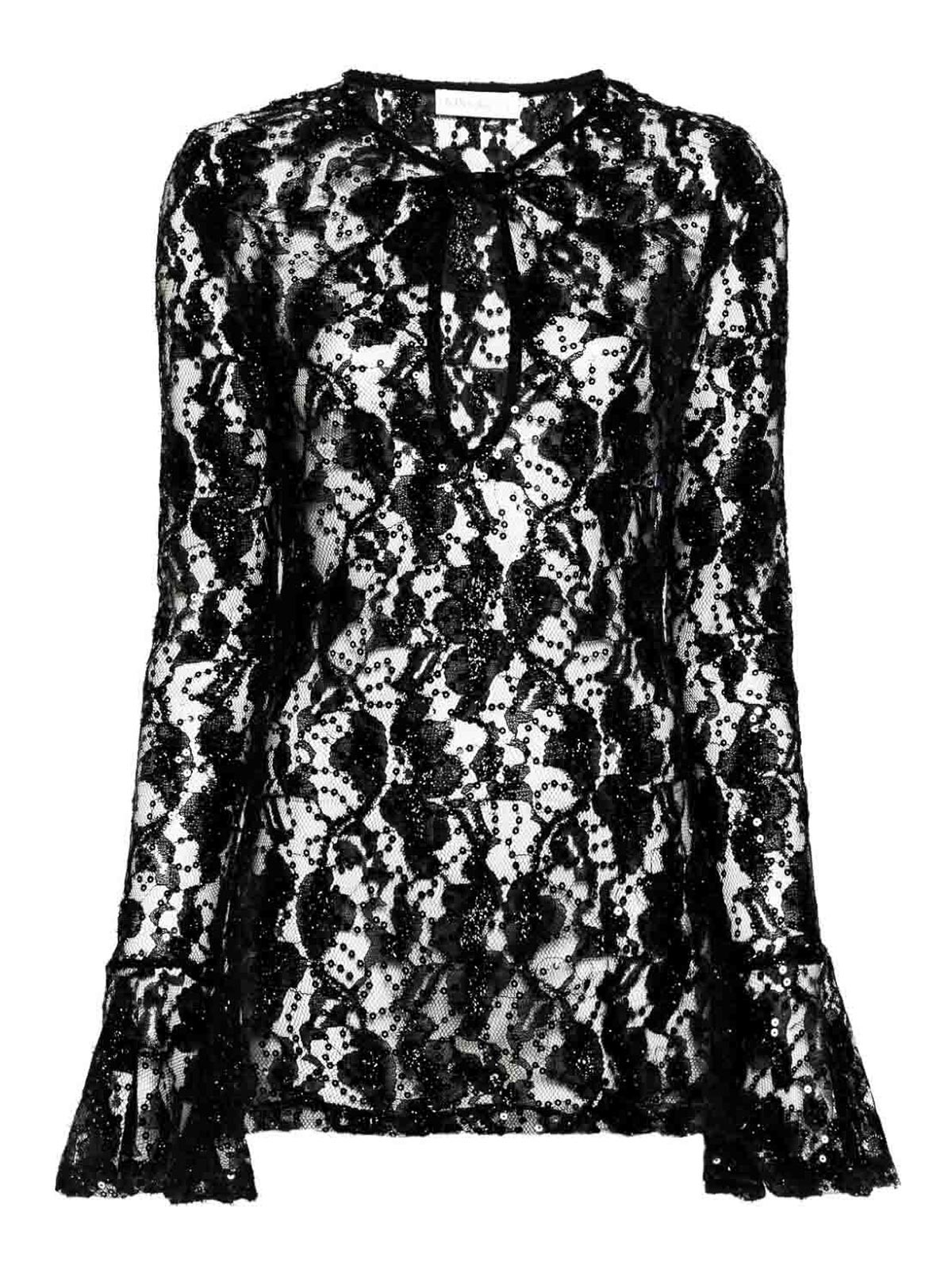 Shop Nina Ricci Cut-out Top In Black