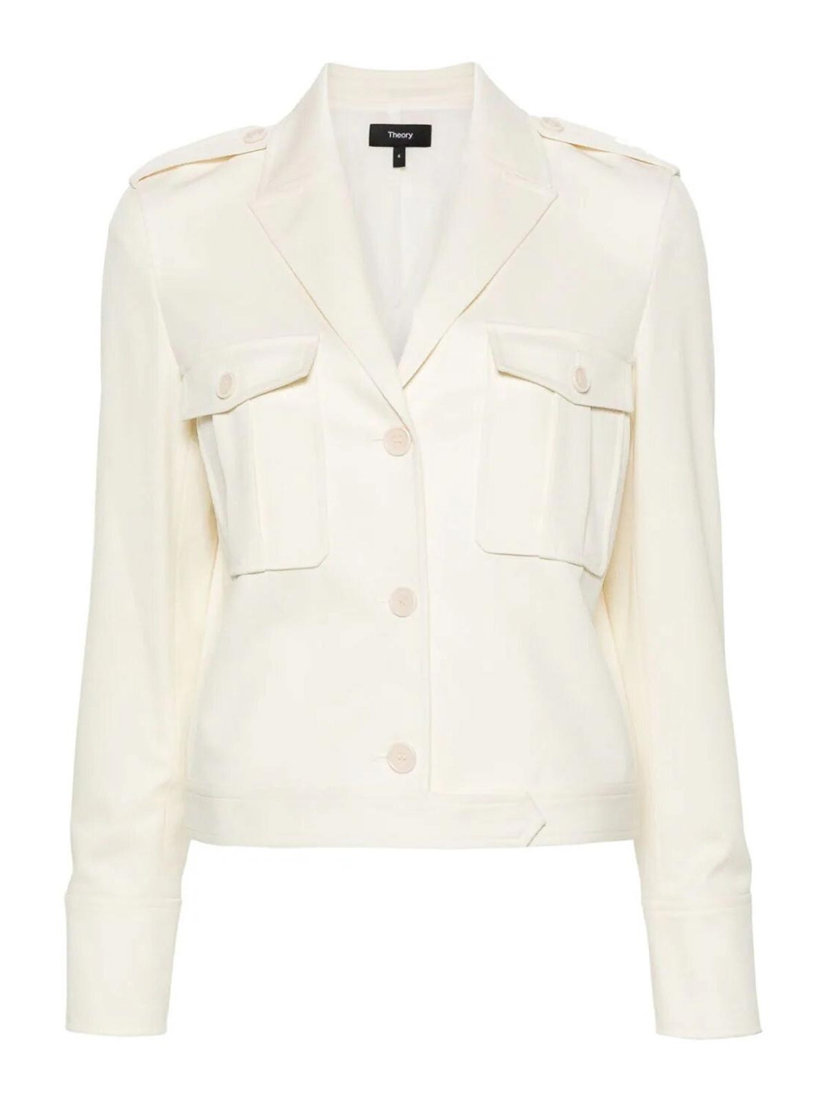 Shop Theory Cropped Jacket In White