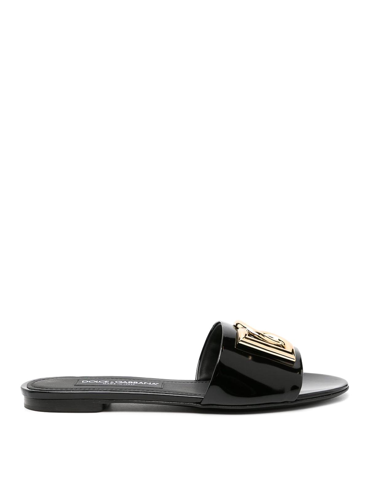 【D&G】Dolce&Gabbana サンダル ブラック DOLCE & GABBANA `DG` Sandals (Dolce & Gabbana/サンダル