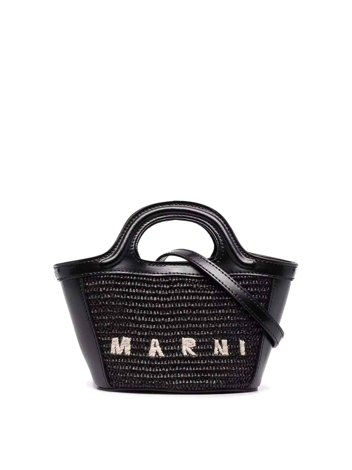 Shop Marni Mini Tropicalia Bag In Black