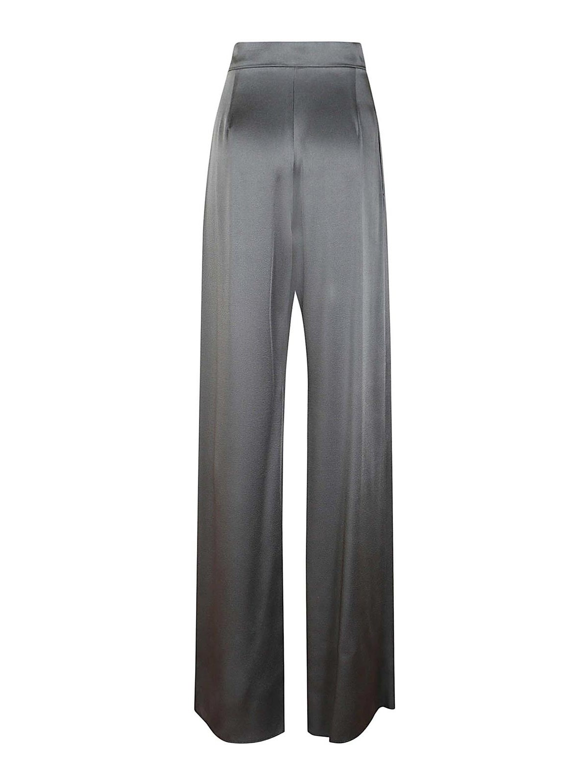 Shop Max Mara Satin Trousers In Grey