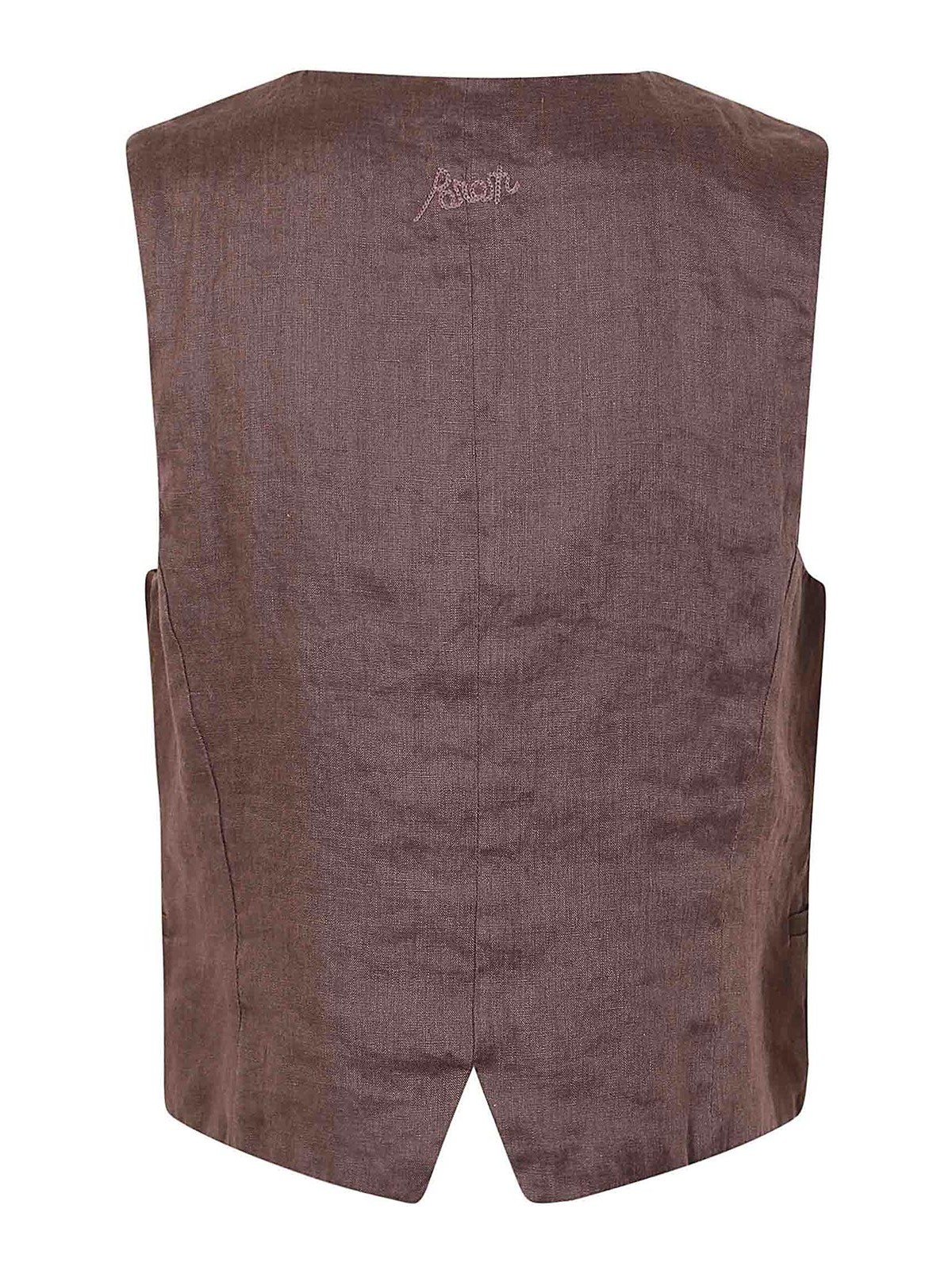 Shop P.a.r.o.s.h Linen Waistcoat In Brown