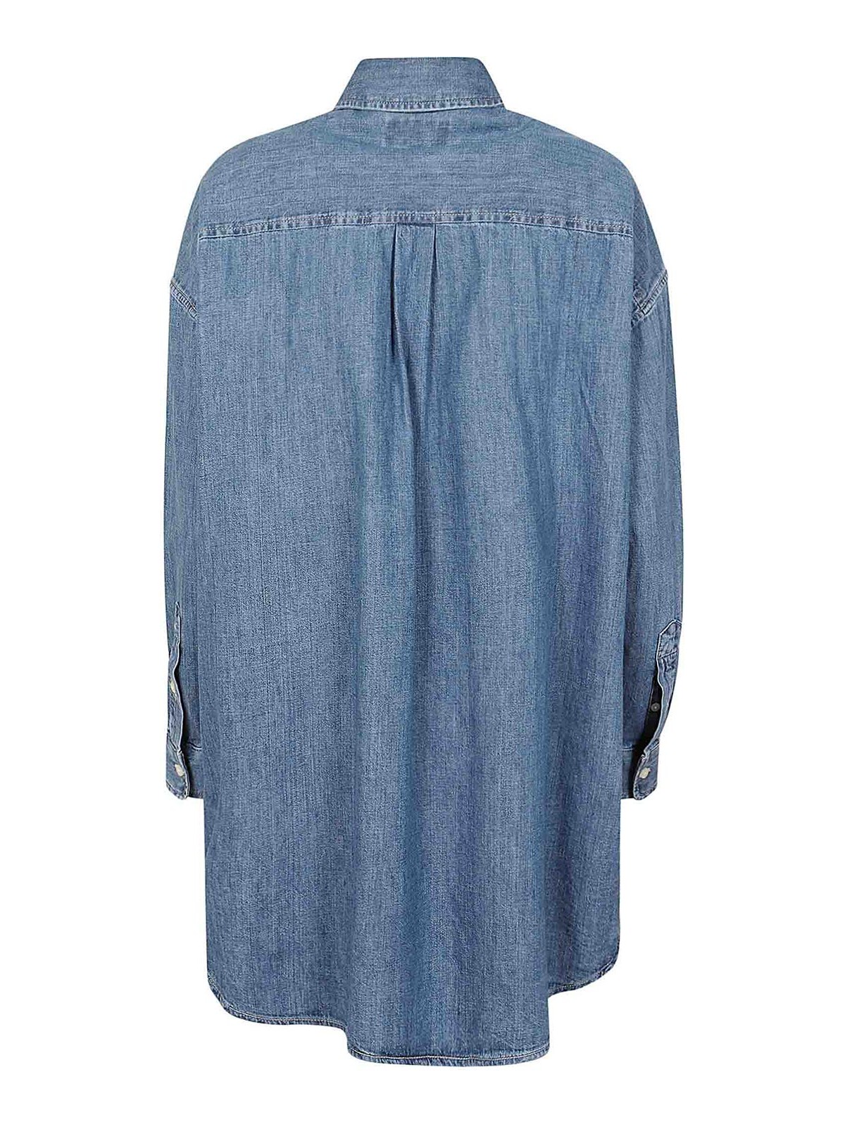 Shop Polo Ralph Lauren Button Front Shirt In Dark Wash