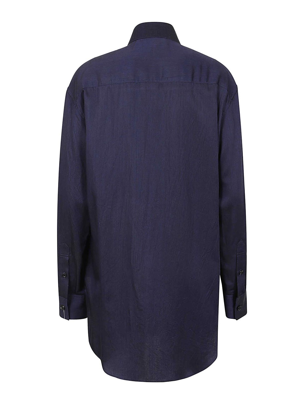 Shop Yohji Yamamoto Twill Shirt In Dark Wash