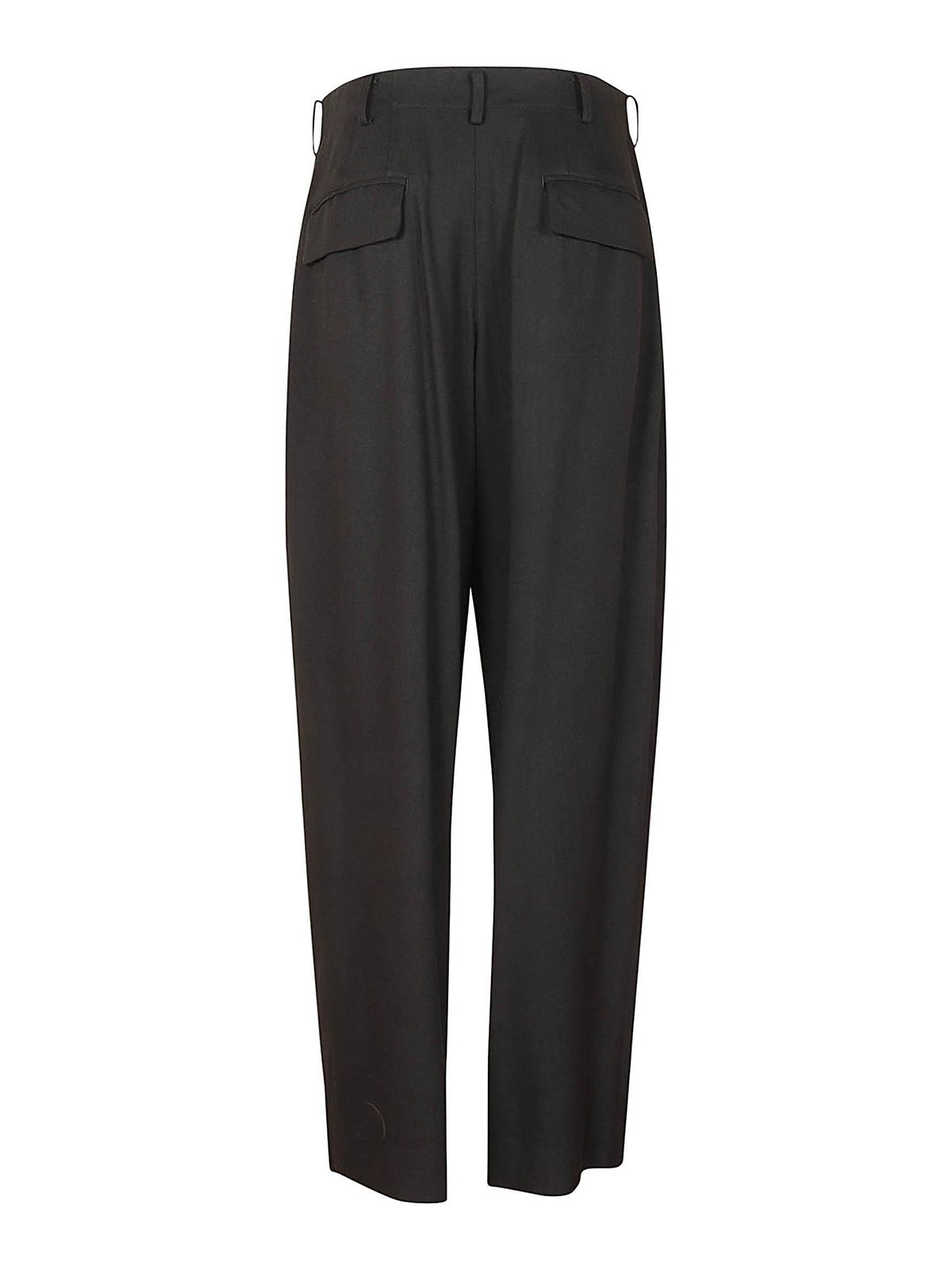 Shop Yohji Yamamoto Casual Trousers In Black