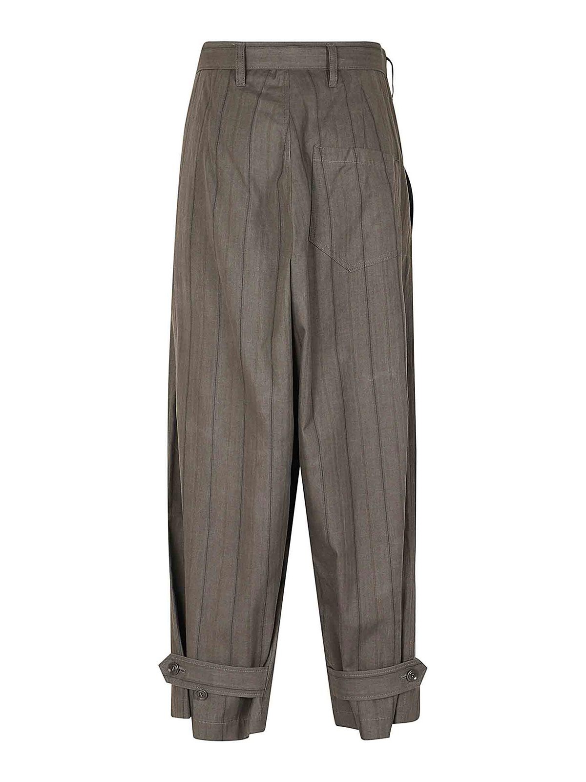 Shop Yohji Yamamoto Casual Trousers In Grey