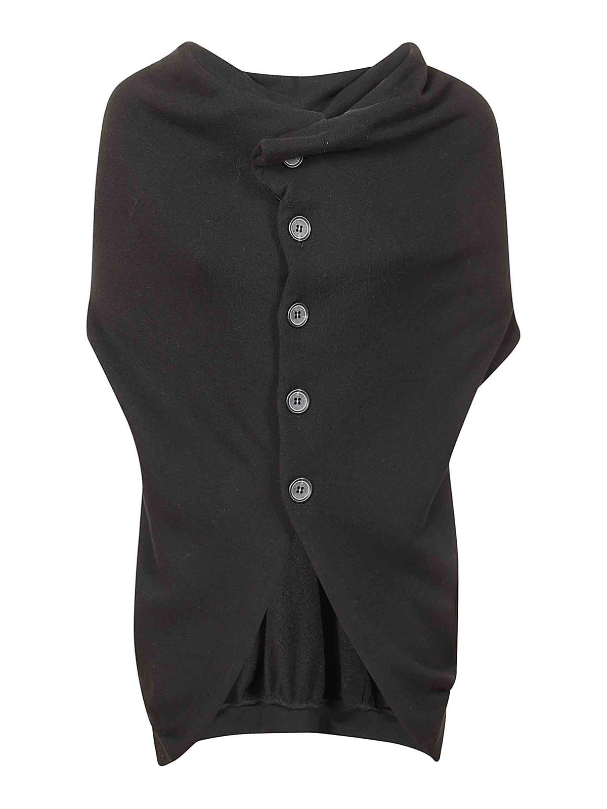Shop Yohji Yamamoto Mixed Waistcoat In Black