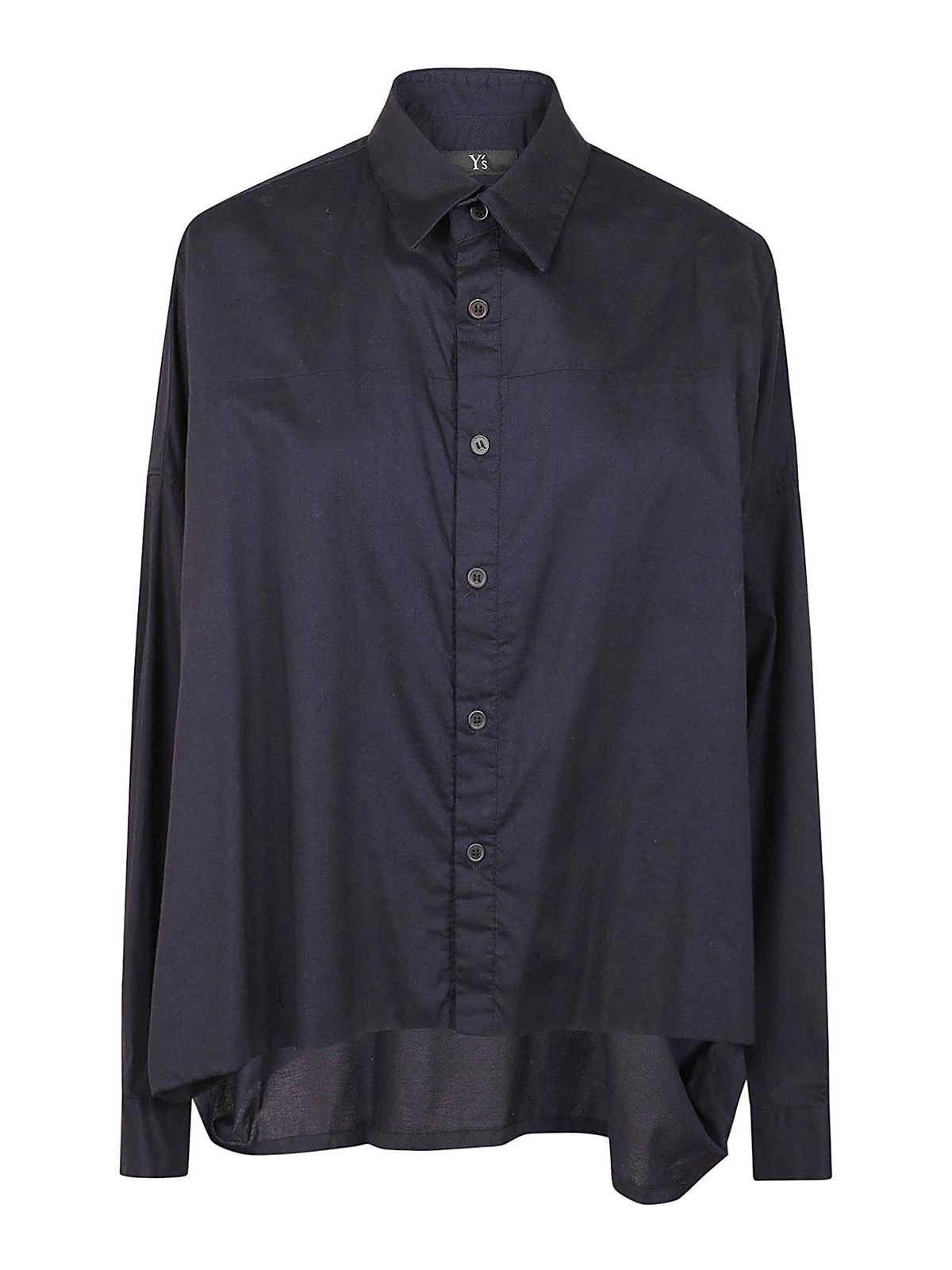 Shop Yohji Yamamoto Cotton Shirt In Dark Blue