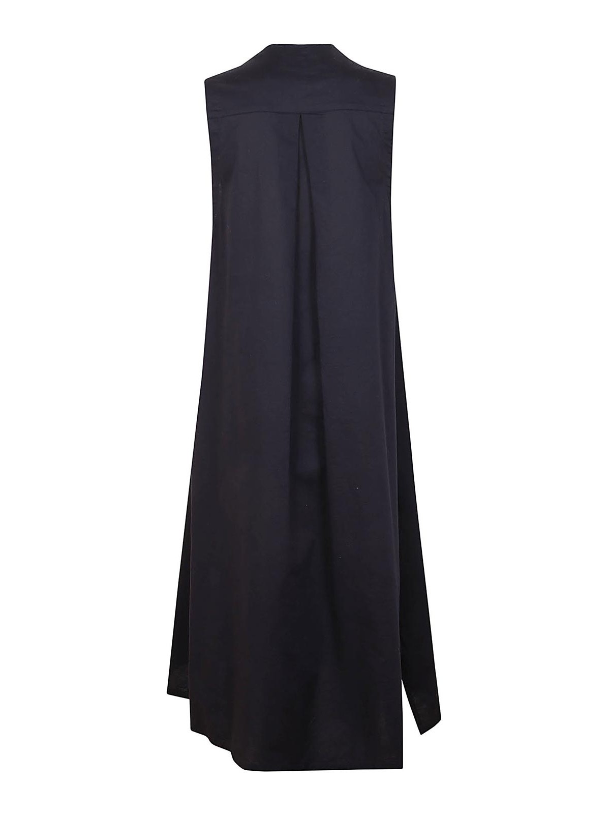 Shop Yohji Yamamoto Cotton Dress In Dark Blue