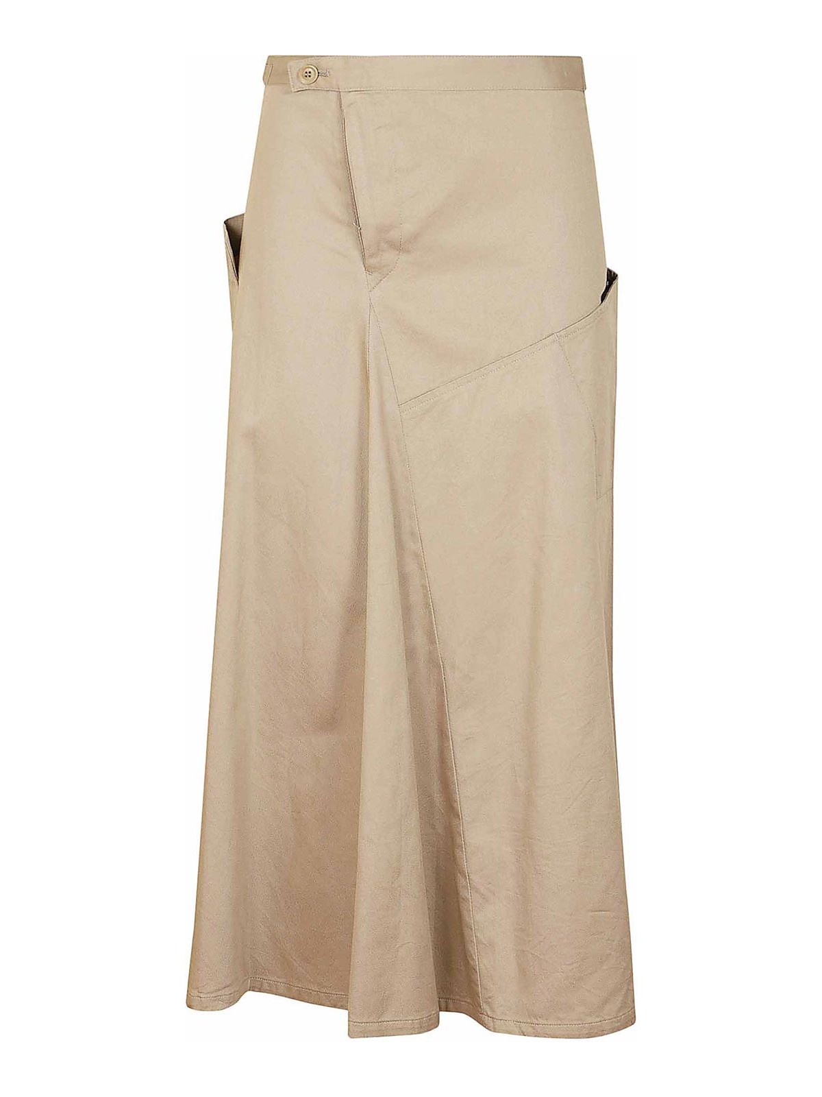Shop Yohji Yamamoto Flared Skirt In Beige