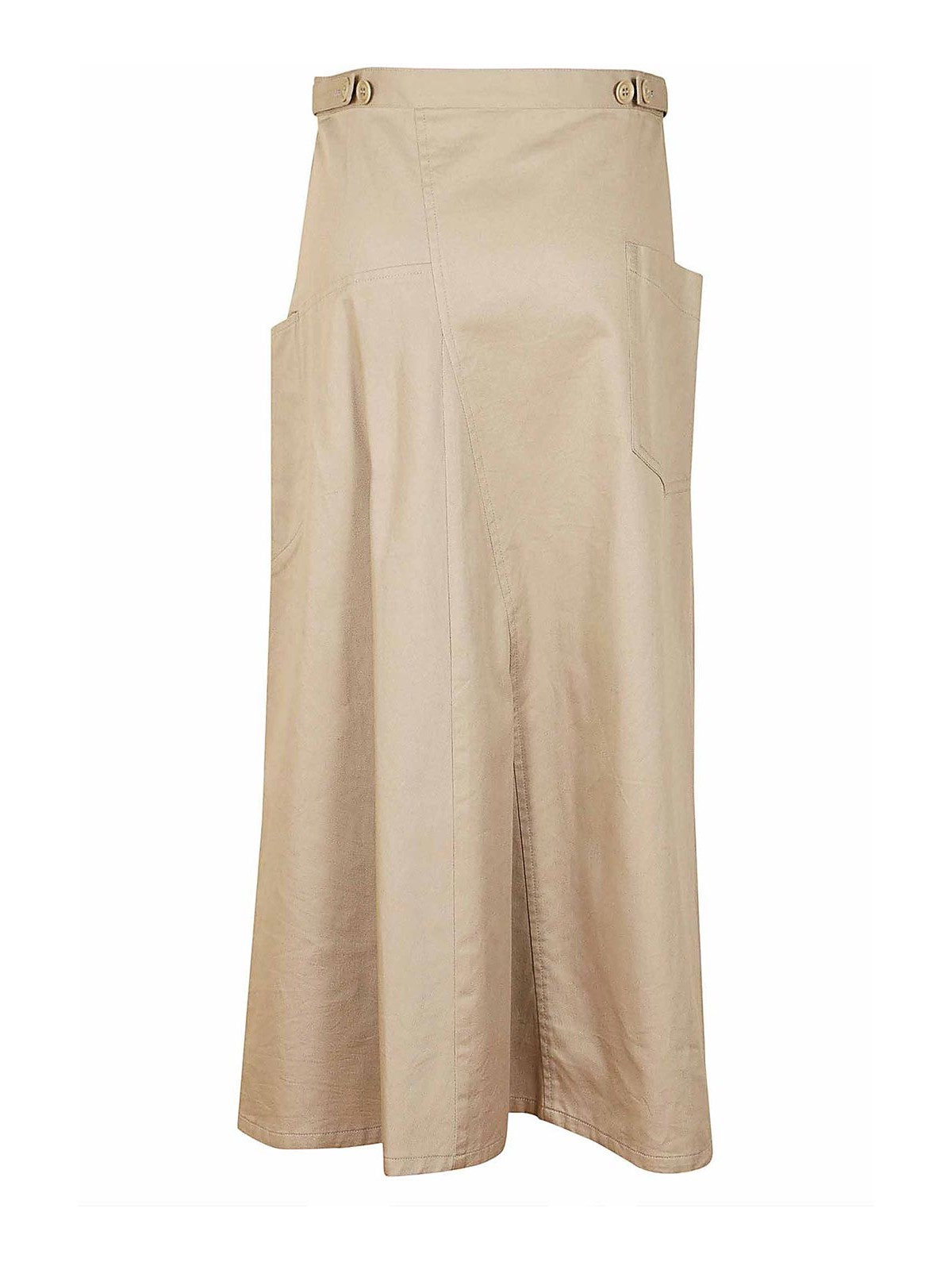 Shop Yohji Yamamoto Flared Skirt In Beige