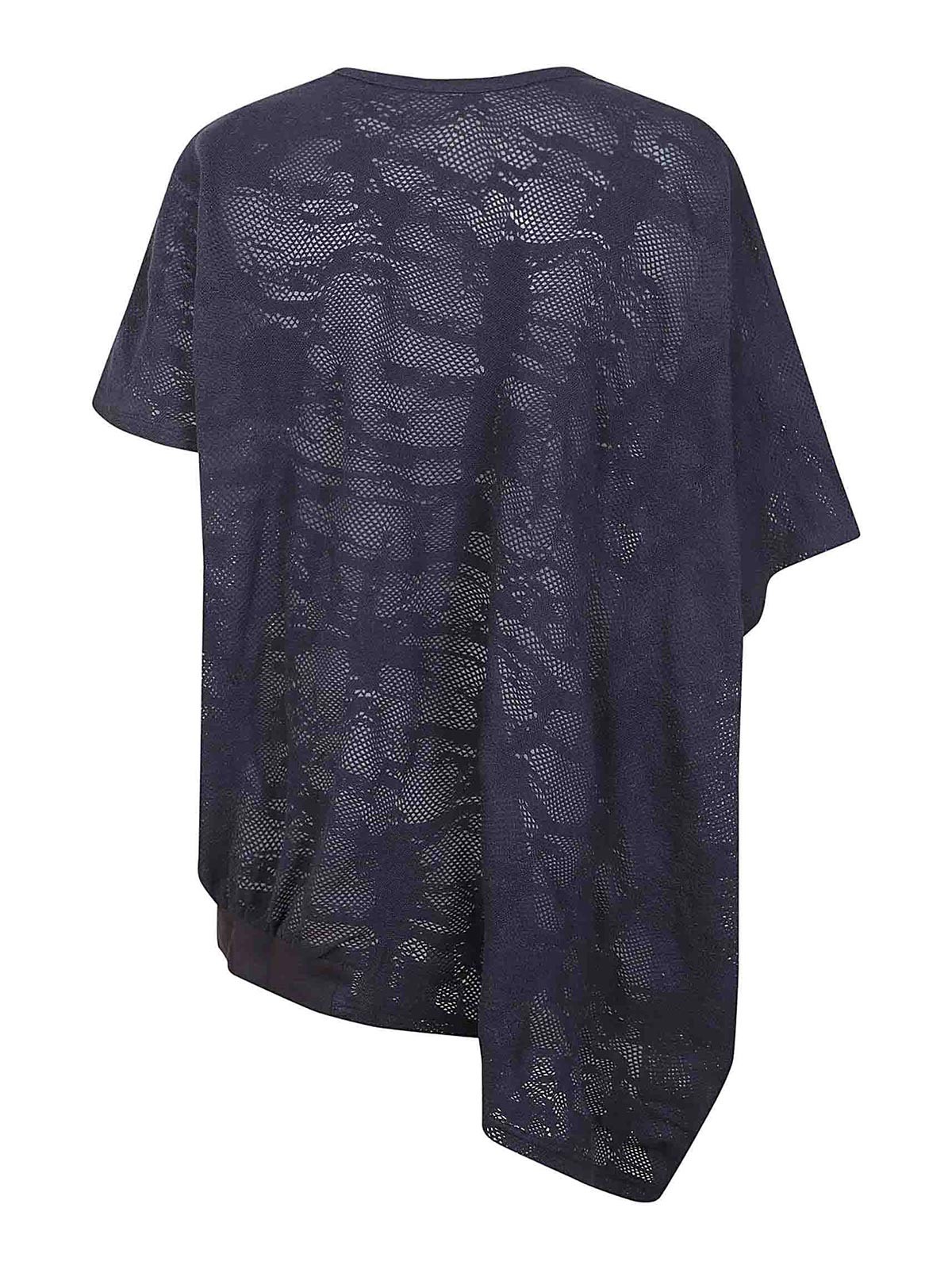 Shop Yohji Yamamoto Cotton T-shirt In Dark Blue