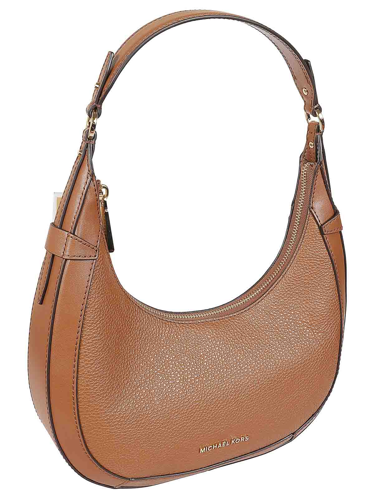 Shop Michael Kors Smooth Textured Leather Bag In Light Brown