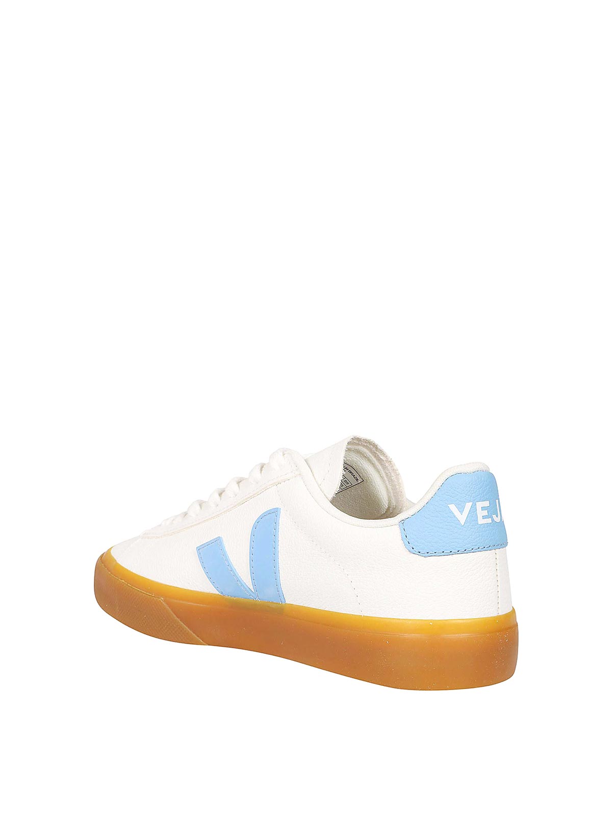 Shop Veja Logo Sneakers In Light Blue