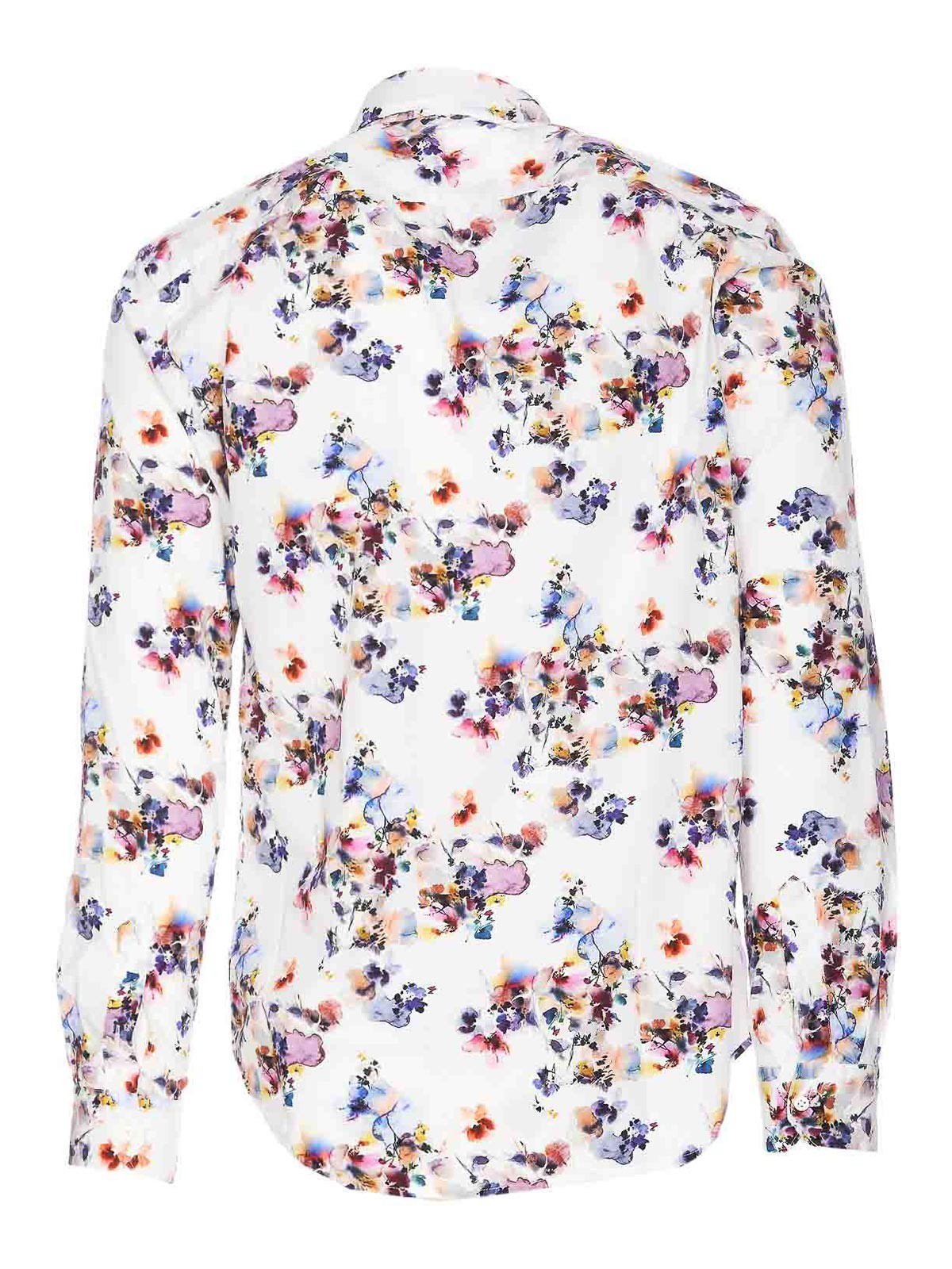 Shop Brian Dales Dales White And Multicolor Shirt In Multicolour