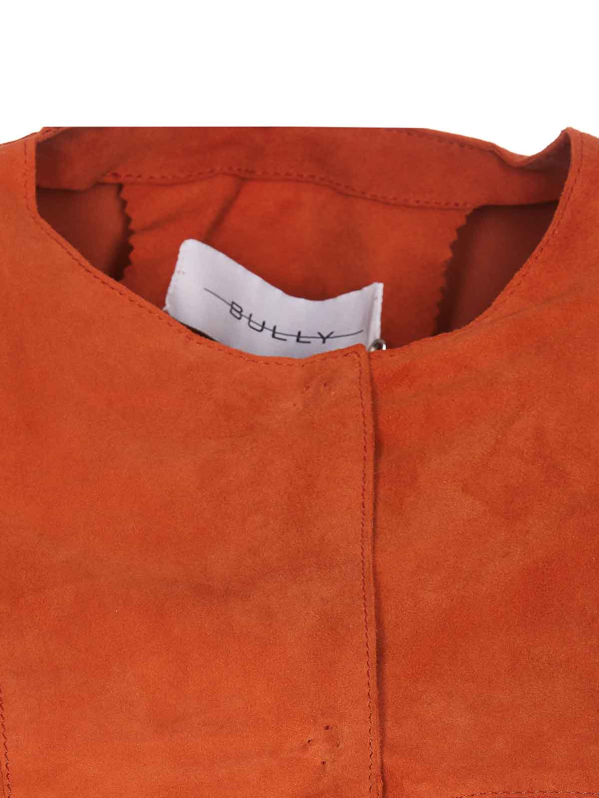 Shop Bully Aragosta Suede Jacket In Orange