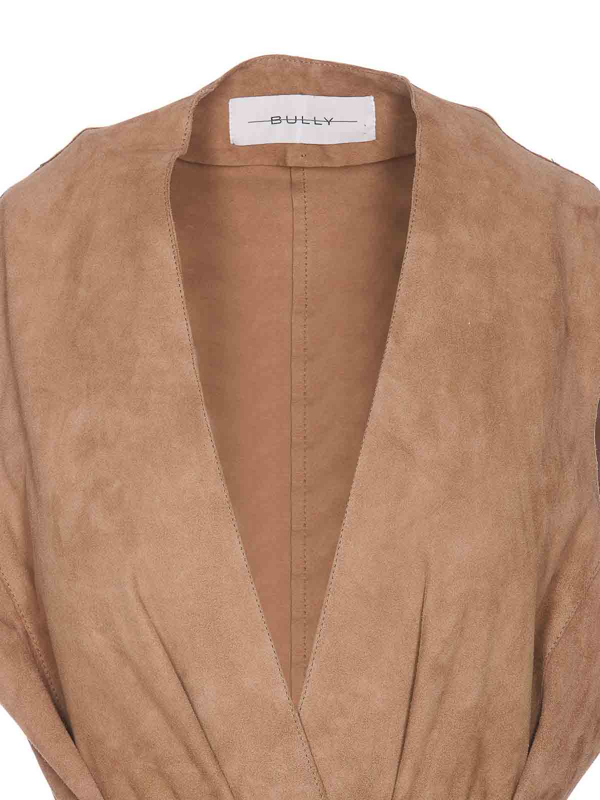 Shop Bully Taupe Suede Vest In Beige
