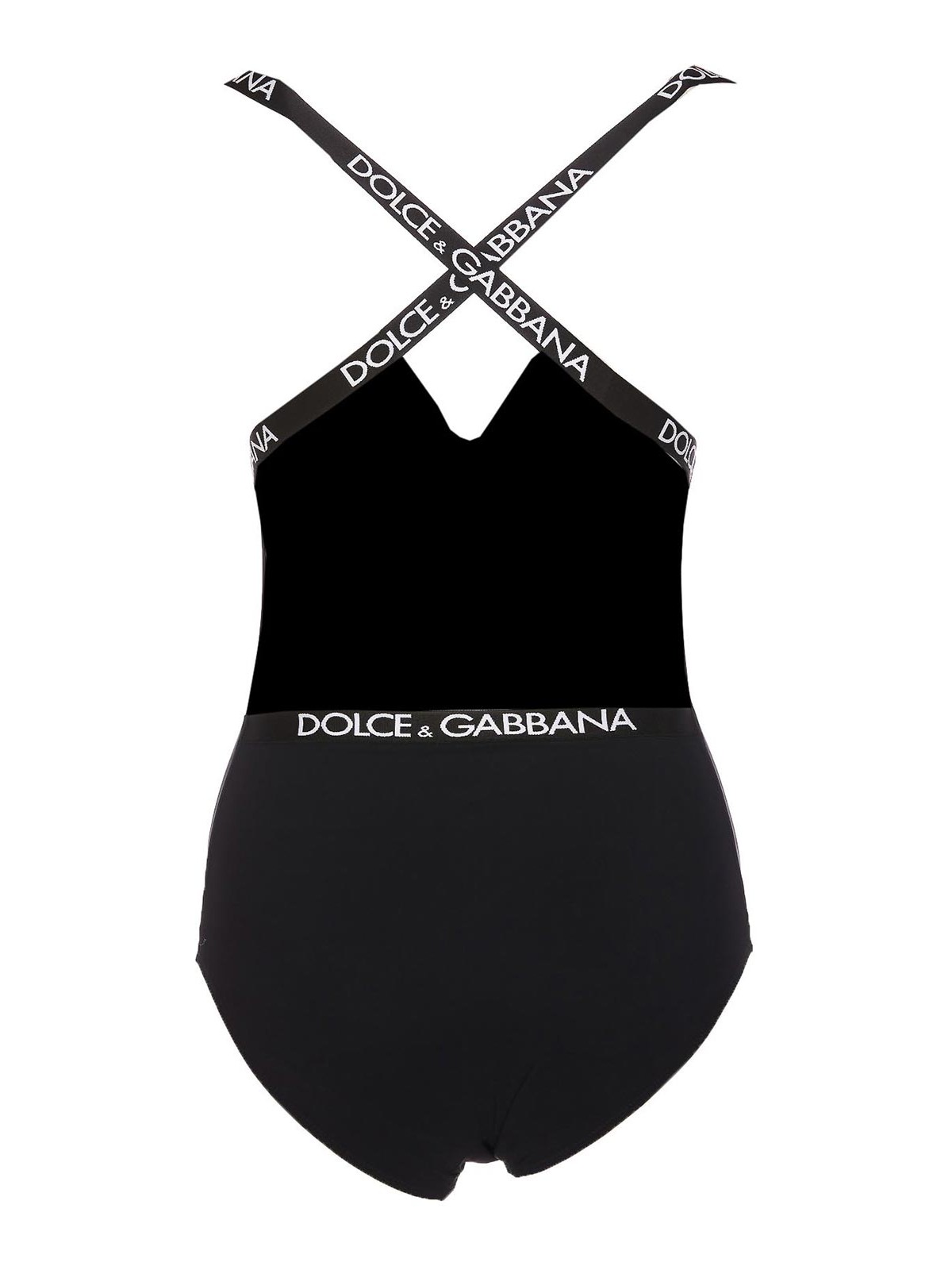 Shop Dolce & Gabbana Logo One Piece Swimwear In Black