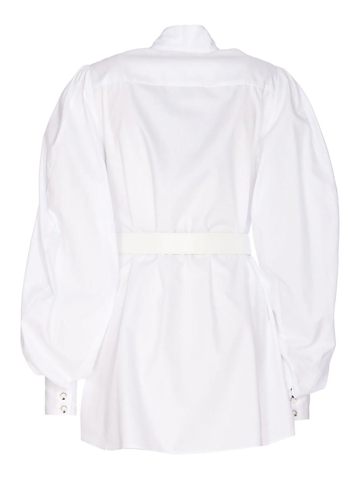 Shop Elisabetta Franchi Shirt Dress In White