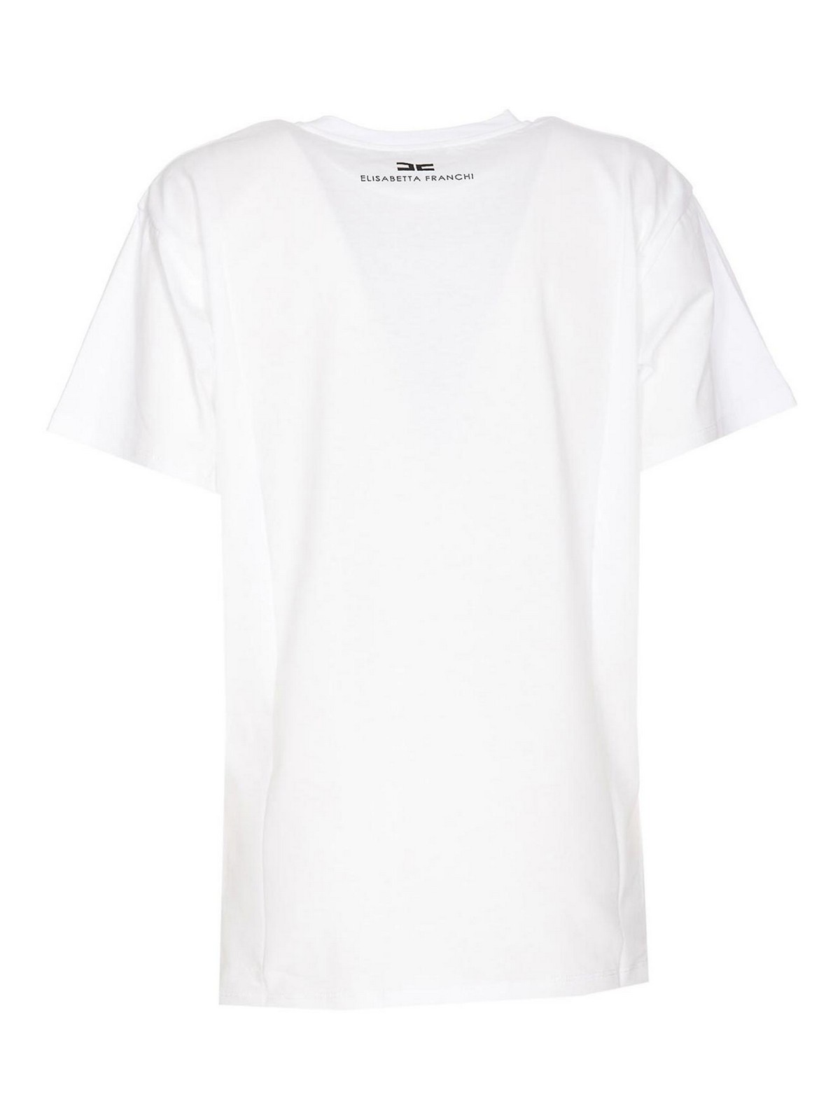 Shop Elisabetta Franchi Printed T-shirt In White