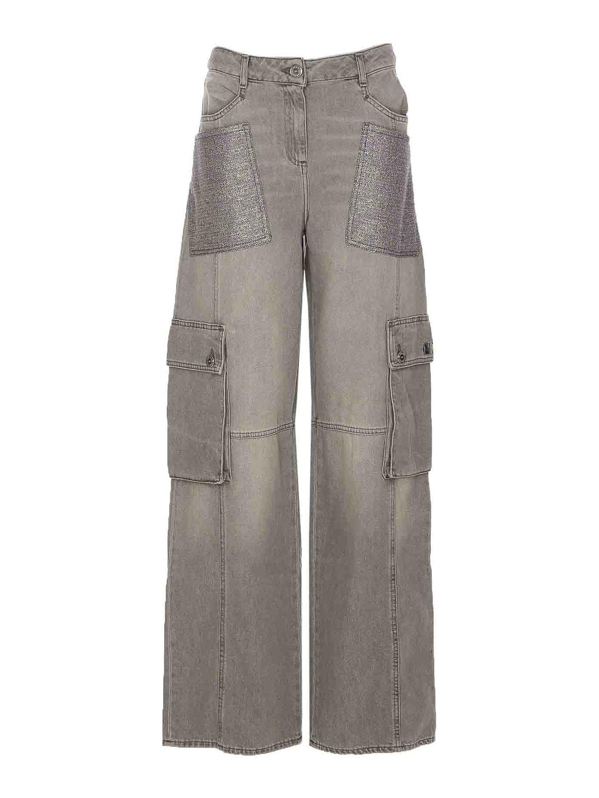 Shop Elisabetta Franchi Jeans In Grey
