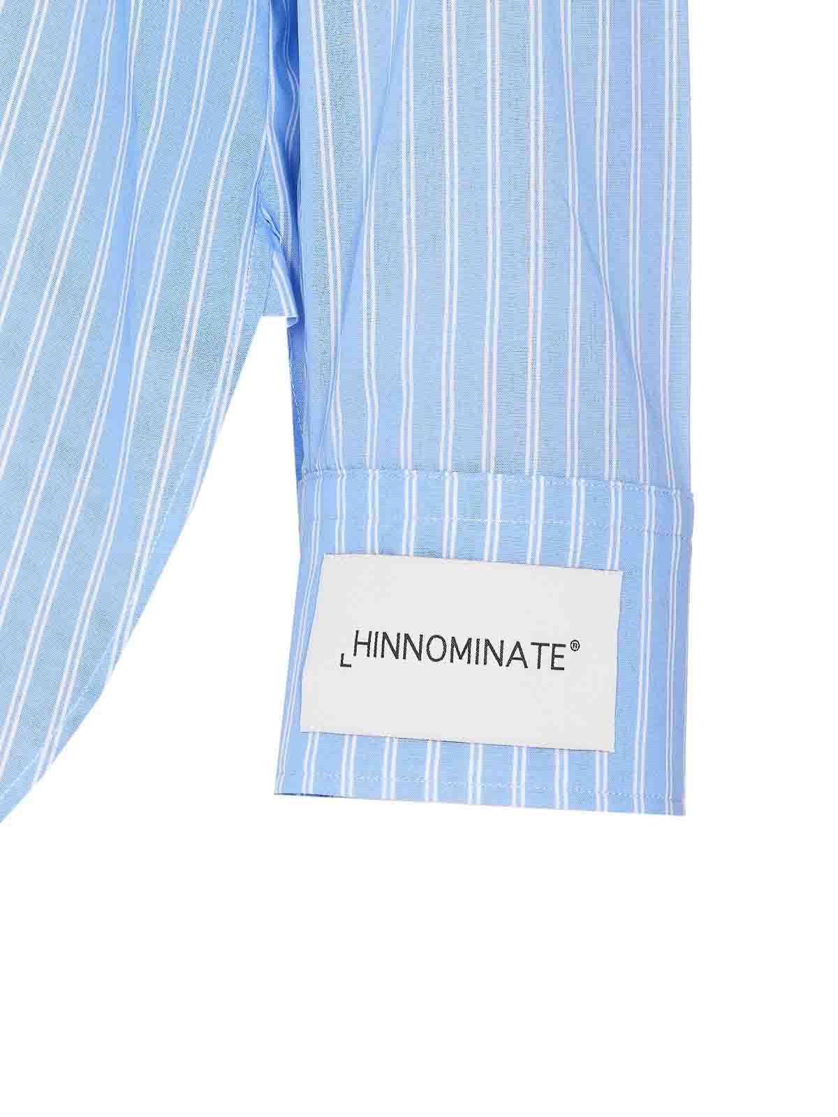 Shop Hinnominate Over Striped Shirt In Blue
