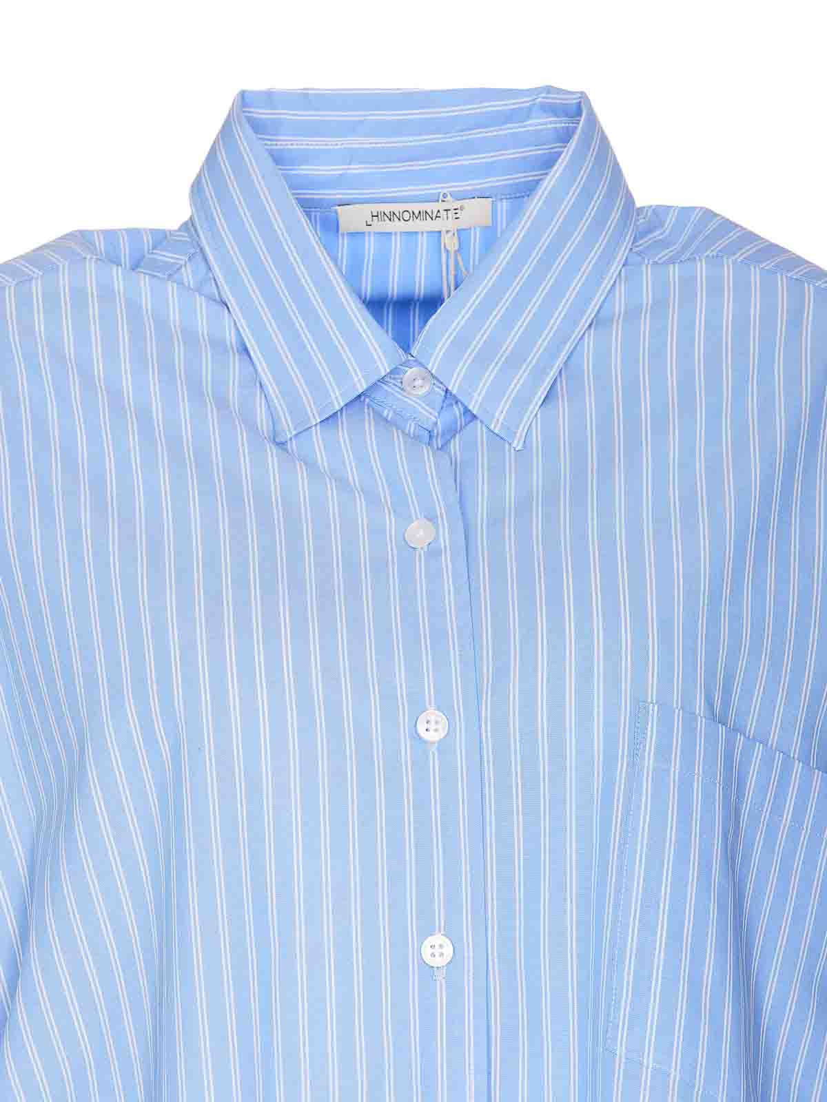 Shop Hinnominate Over Striped Shirt In Blue